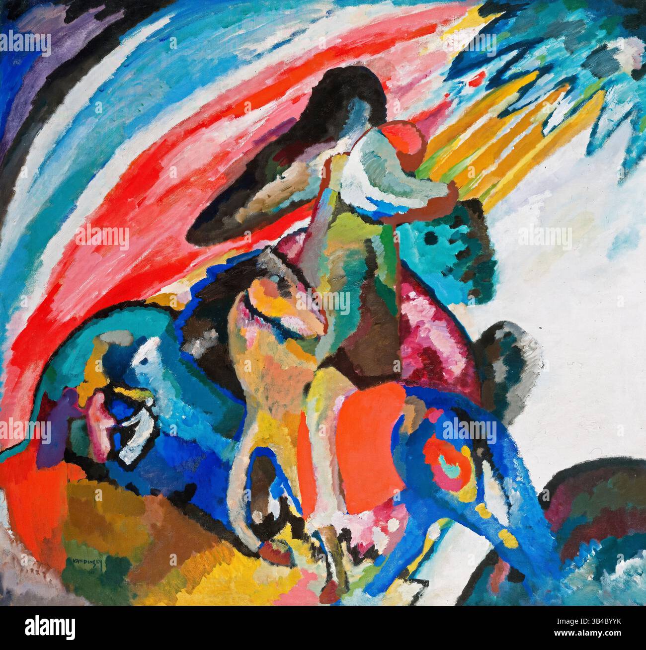 Wassily Kandinsky, Improvisation 12 (der Reiter), abstrakte Malerei in Öl auf Leinwand, 1910 Stockfoto
