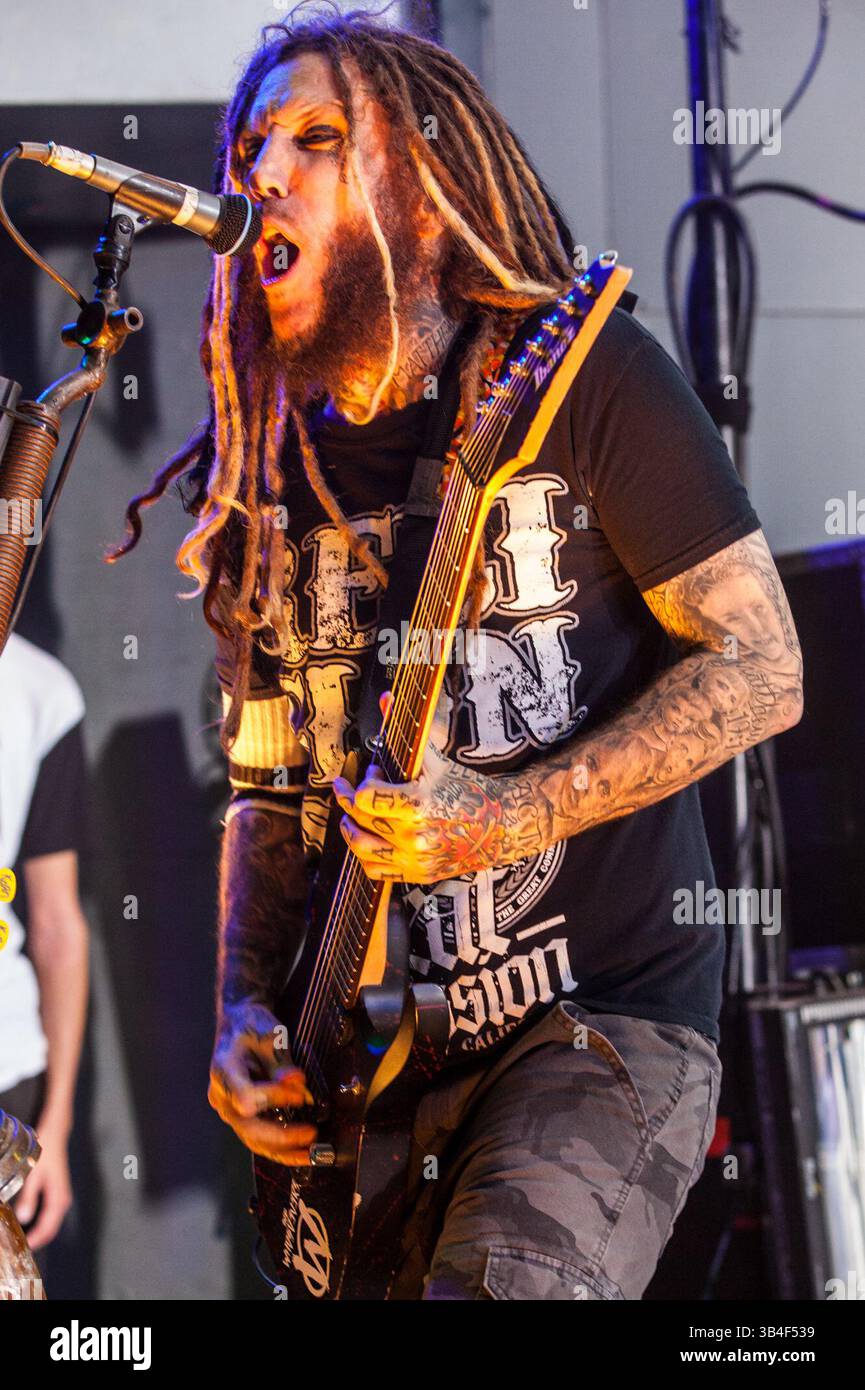 19. Oktober 2015 - Austin, Texas, USA - Korn spielen eine volle Show im Stubbs BBQ in Austin, Texas. Foto von BRIAN ''HEAD''' WELCH. (Bild: © Michael Mullenix via ZUMA Wire) Stockfoto