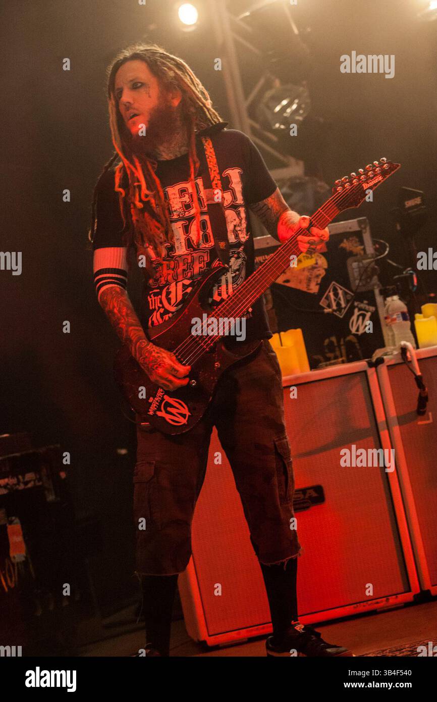 19. Oktober 2015 - Austin, Texas, USA - Korn spielen eine volle Show im Stubbs BBQ in Austin, Texas. Foto von BRIAN ''HEAD''' WELCH. (Bild: © Michael Mullenix via ZUMA Wire) Stockfoto