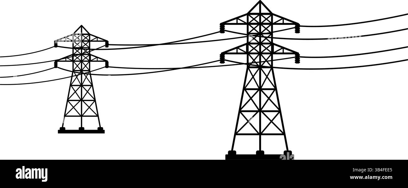 Symbol für Hochspannungsleitungen Stock Vektor