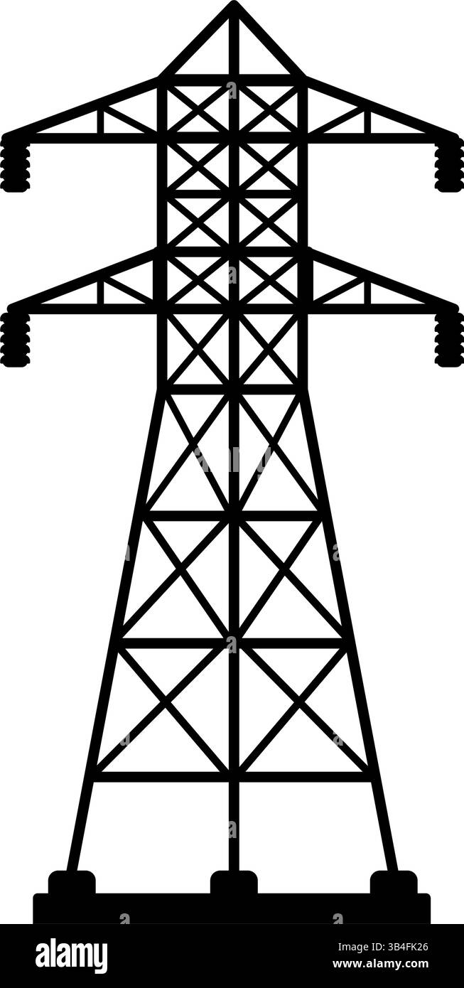 Abbildung des Symbols für den Elektroturm Stock Vektor