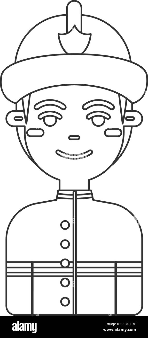 Comic Feuerwehrmann. Vektorabbildung Stock Vektor