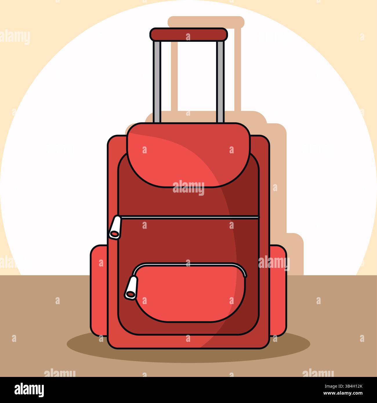 Reisetasche aus farbigem Leder. Vektorabbildung Stock Vektor