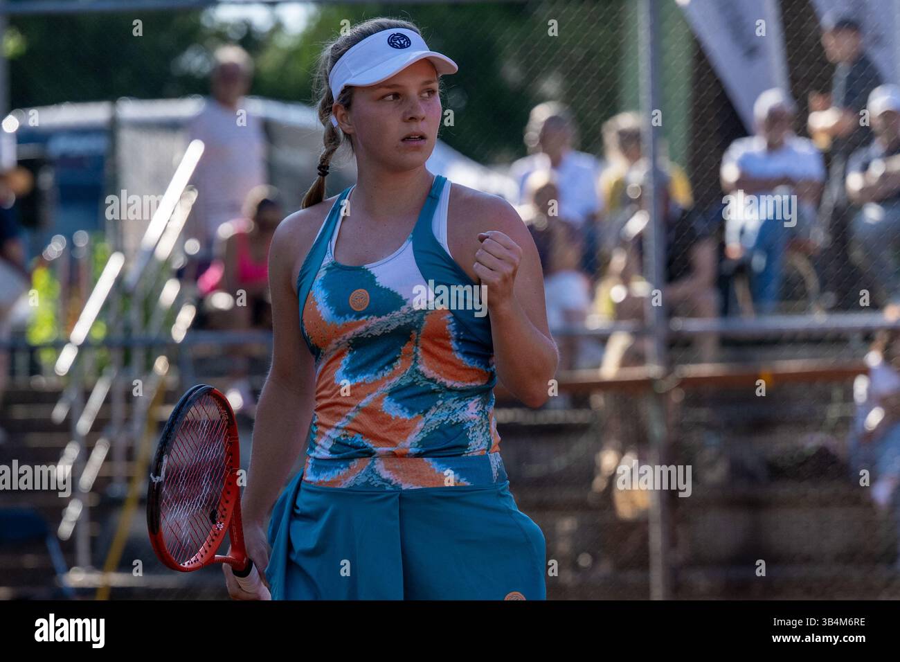 Veronika Erjavec (SLO) ballt die Faust nach einem SATZGEWINN. Stockfoto