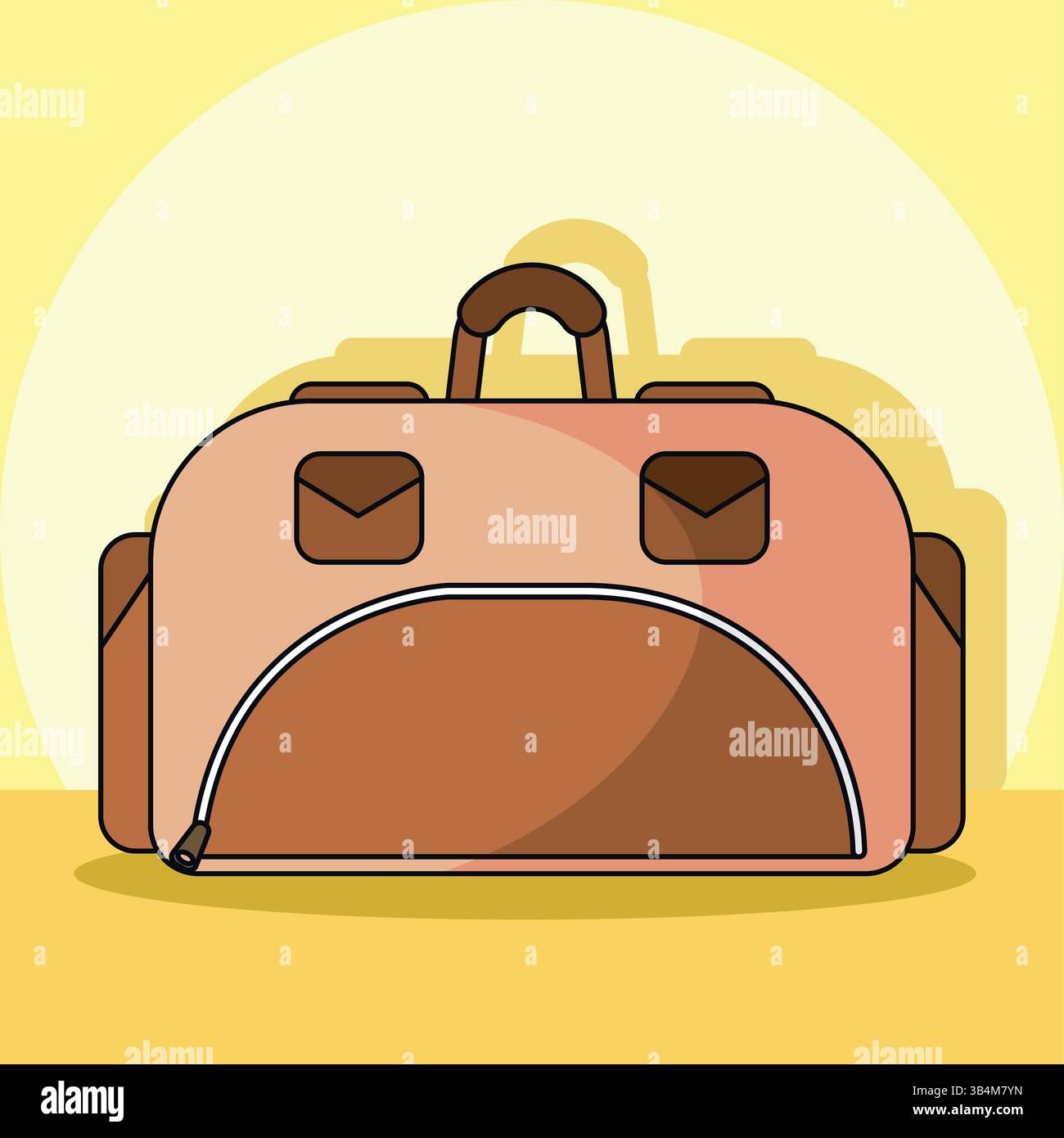 Reisetasche aus farbigem Leder. Vektorabbildung Stock Vektor