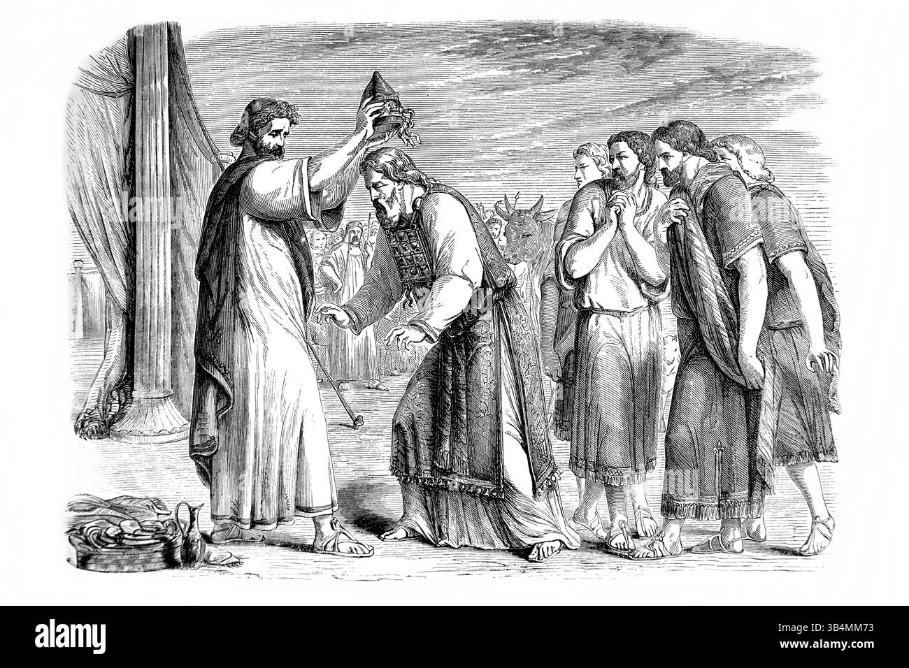 Illustration von Moses Weihe Aaron und seinen Söhnen durch das Tabernakel (Exodus) aus dem antiken 19. Jahrhundert die Heilige Bibel enthält das alte und neue T Stockfoto Illustration von Moses Weihe Aaron und seinen Söhnen durch das Tabernakel (Exodus) aus dem antiken 19. Jahrhundert die Heilige Bibel enthält das alte und neue T Stockfoto