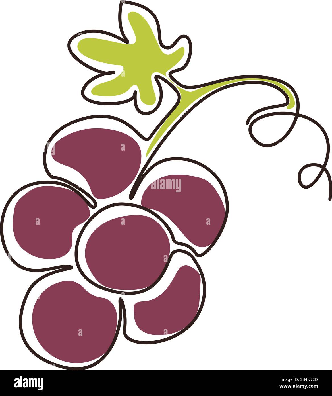 Grapes Bunch Cartoon-Symbol. Vektorabbildung Stock Vektor