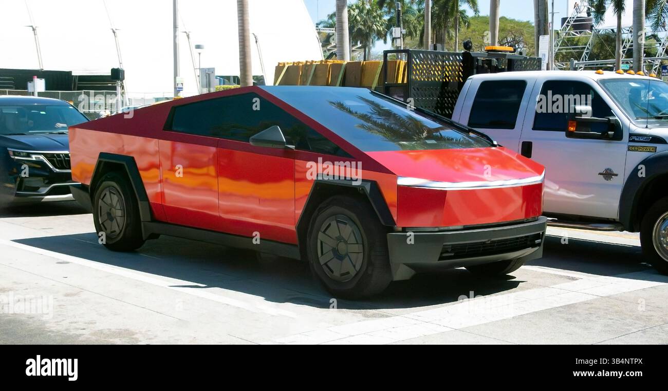 Straßenszene im Stadtzentrum von Miami, Florida, USA Stockfoto