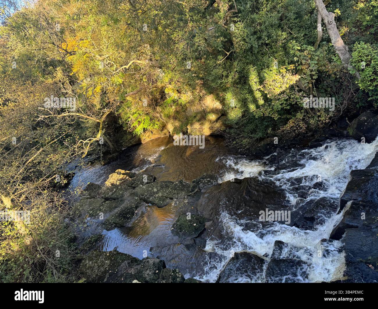 Wo der Fluss tanzt - Smartphone-aufgenommenes Stockfoto