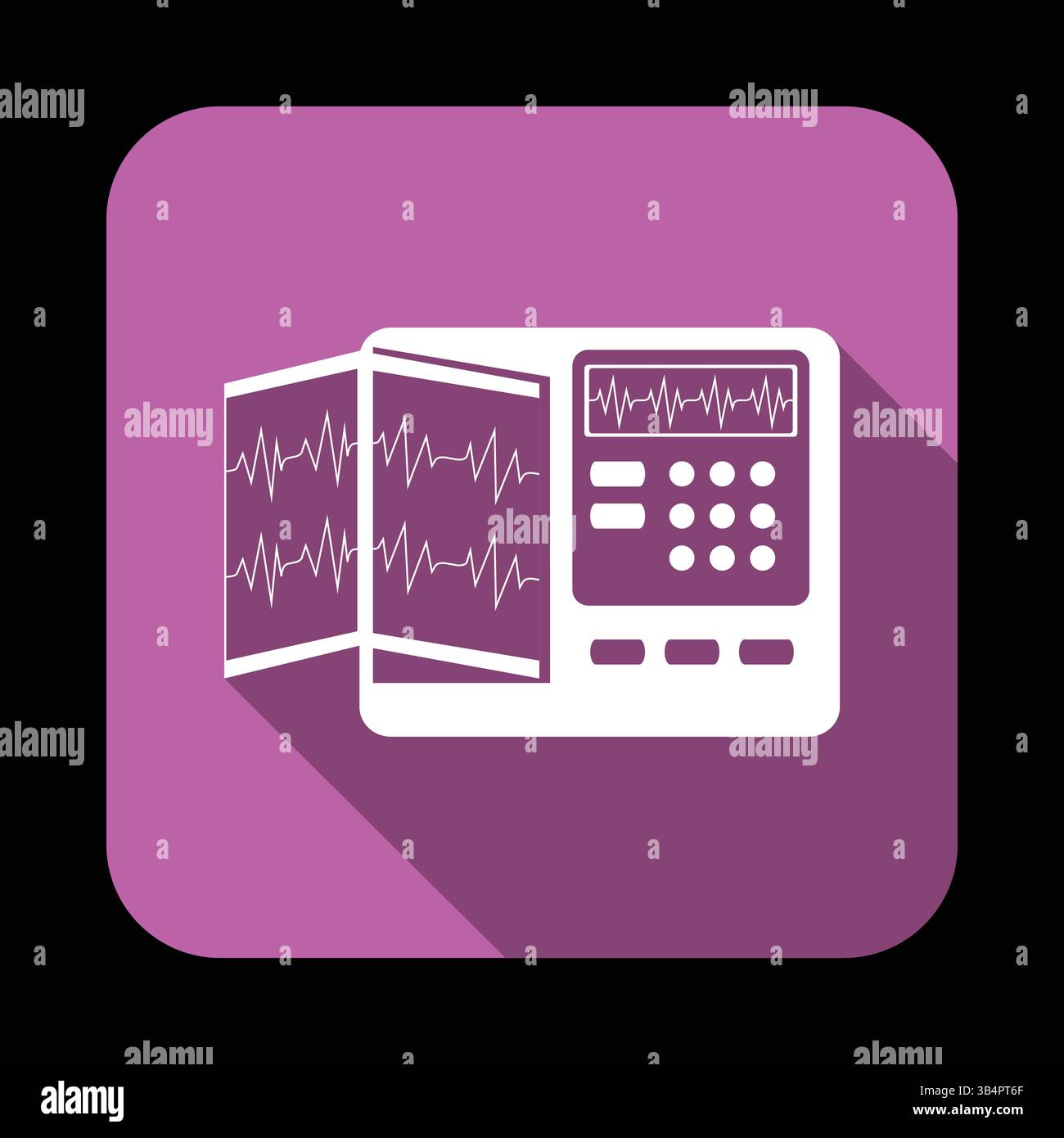 Fortschrittlicher medizinischer Heartbeat-Monitor mit grafischem Display und Bedienfeld für eine präzise Diagnose der kardiovaskulären Gesundheit Stock Vektor