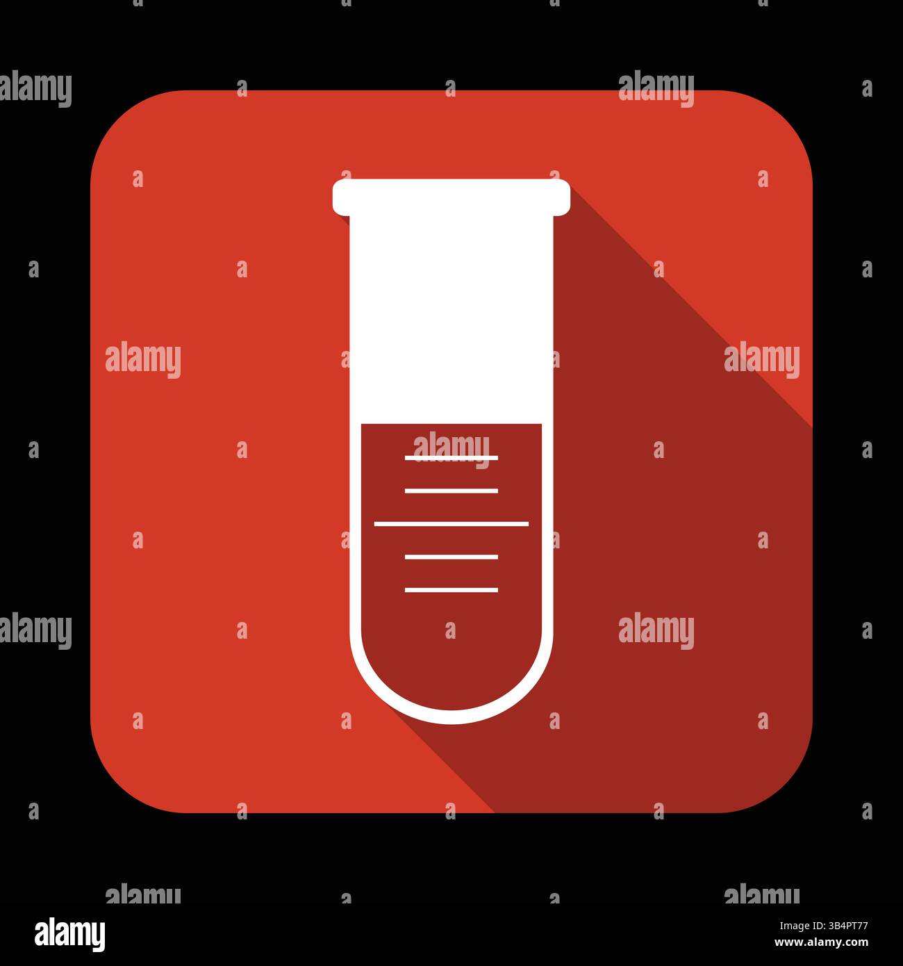 Laborteströhrchen mit roter Flüssigkeitsprobe auf hellem Hintergrund für medizinische Forschung, wissenschaftliche Tests und Healthcare-Analyse Stock Vektor