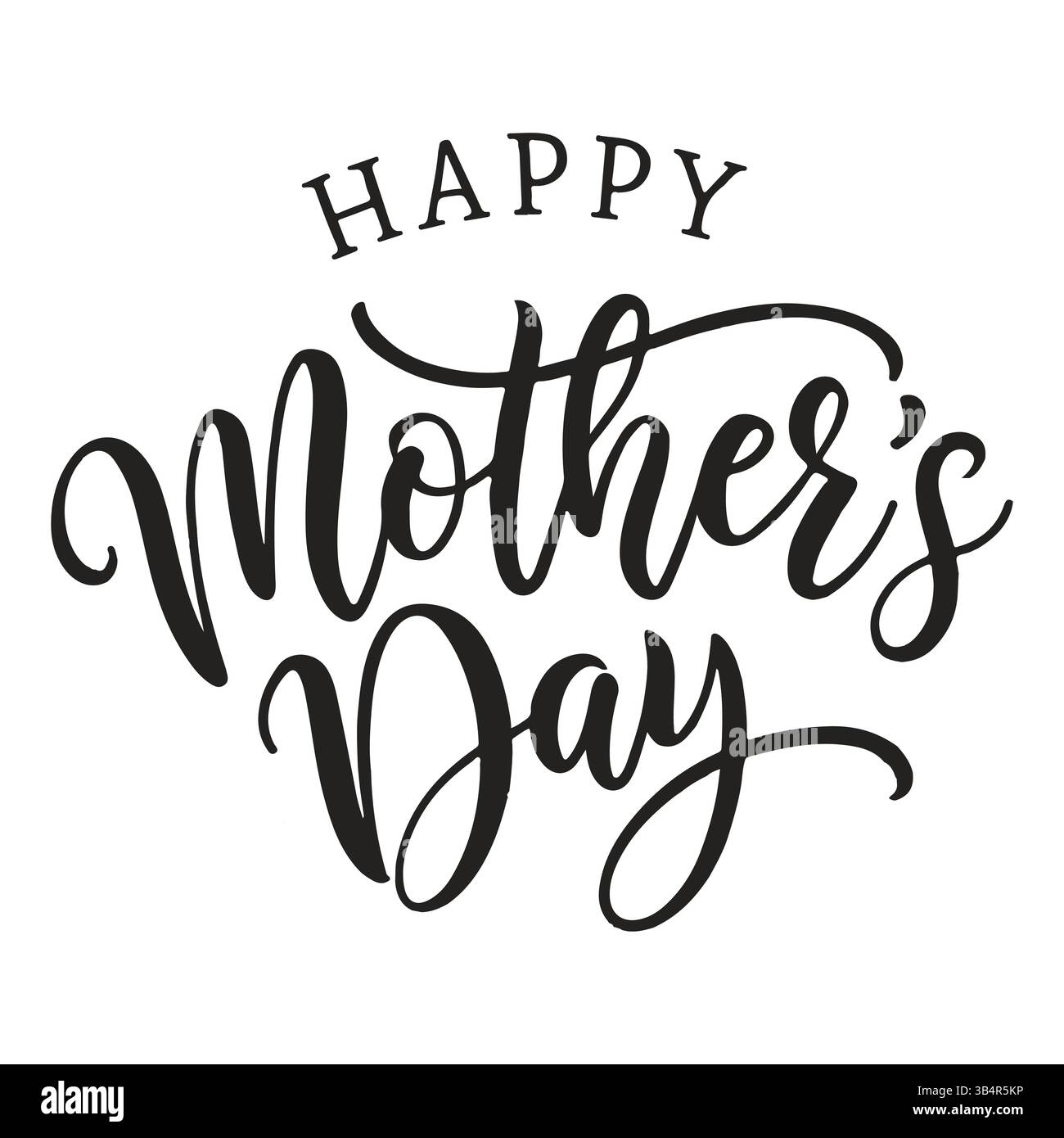 Die Typografie und die Kalligrafie zeigen Liebe mit einem Herzsymbol in einer Botschaft für den Muttertag Stock Vektor