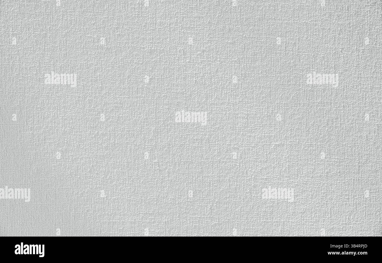 Texturhintergrund mit hoher Auflösung. Weiß grundierte Leinwand, bereit zum Malen, mit rauer Oberfläche. Stockfoto