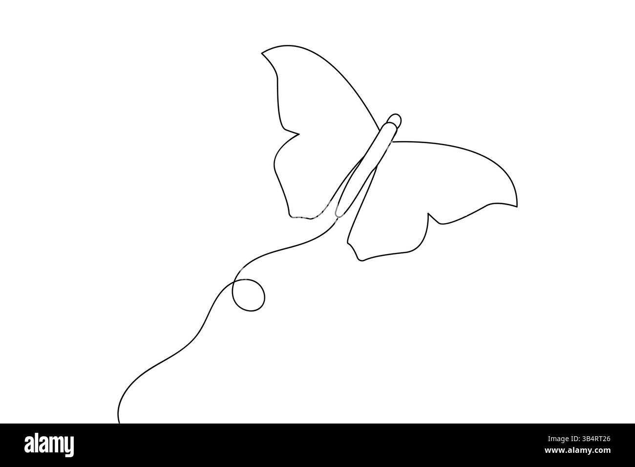 Minimalistische Schmetterlingslinie Kunst – Einfacher Vektor-Umriss Vektor-Illustration Design Stock Vektor