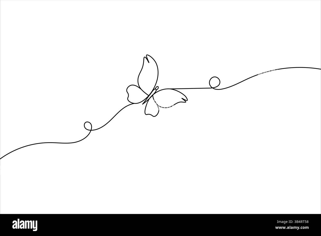 Minimalistische Schmetterlingslinie Kunst – Einfacher Vektor-Umriss Vektor-Illustration Design Stock Vektor