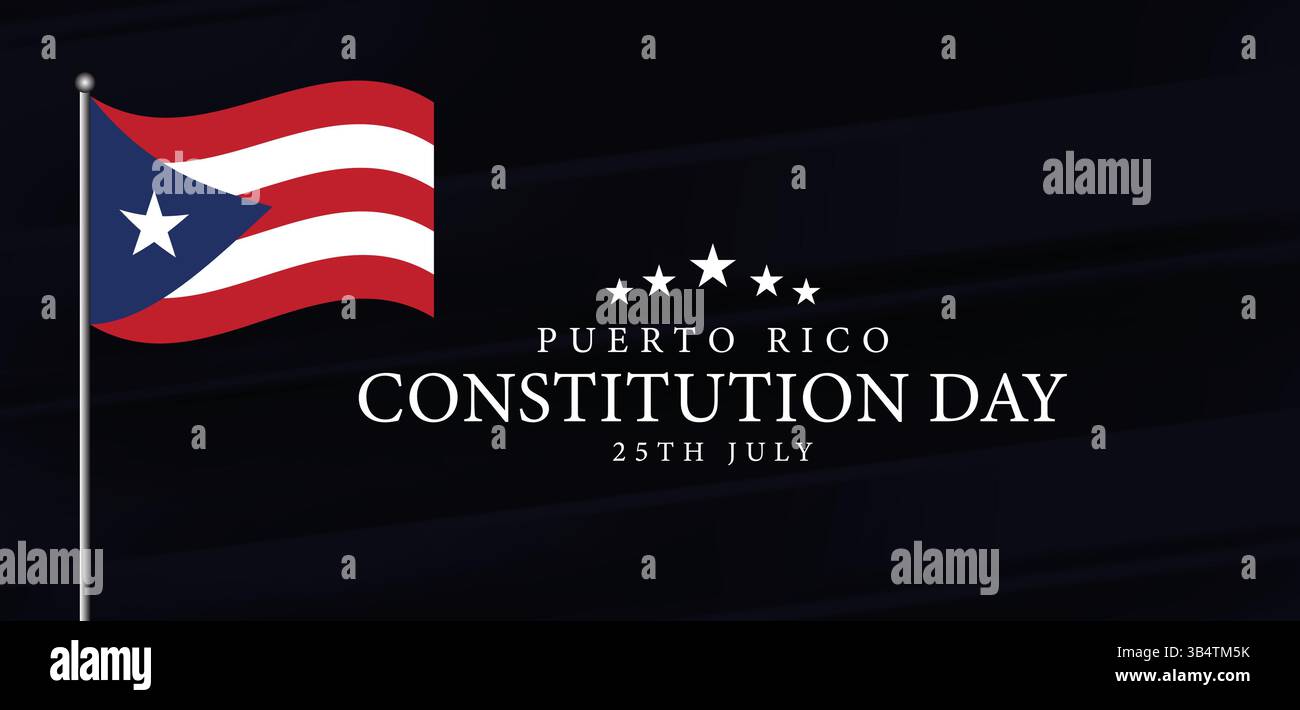 Der Tag der Verfassung von Puerto Rico Ist Ein historisches Jubiläum Stock Vektor