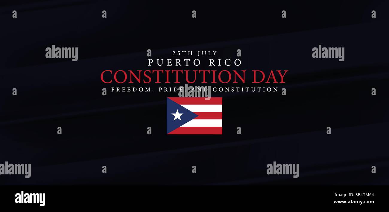 Zum 25. Jahrestag der Verfassung von Puerto Rico Stock Vektor