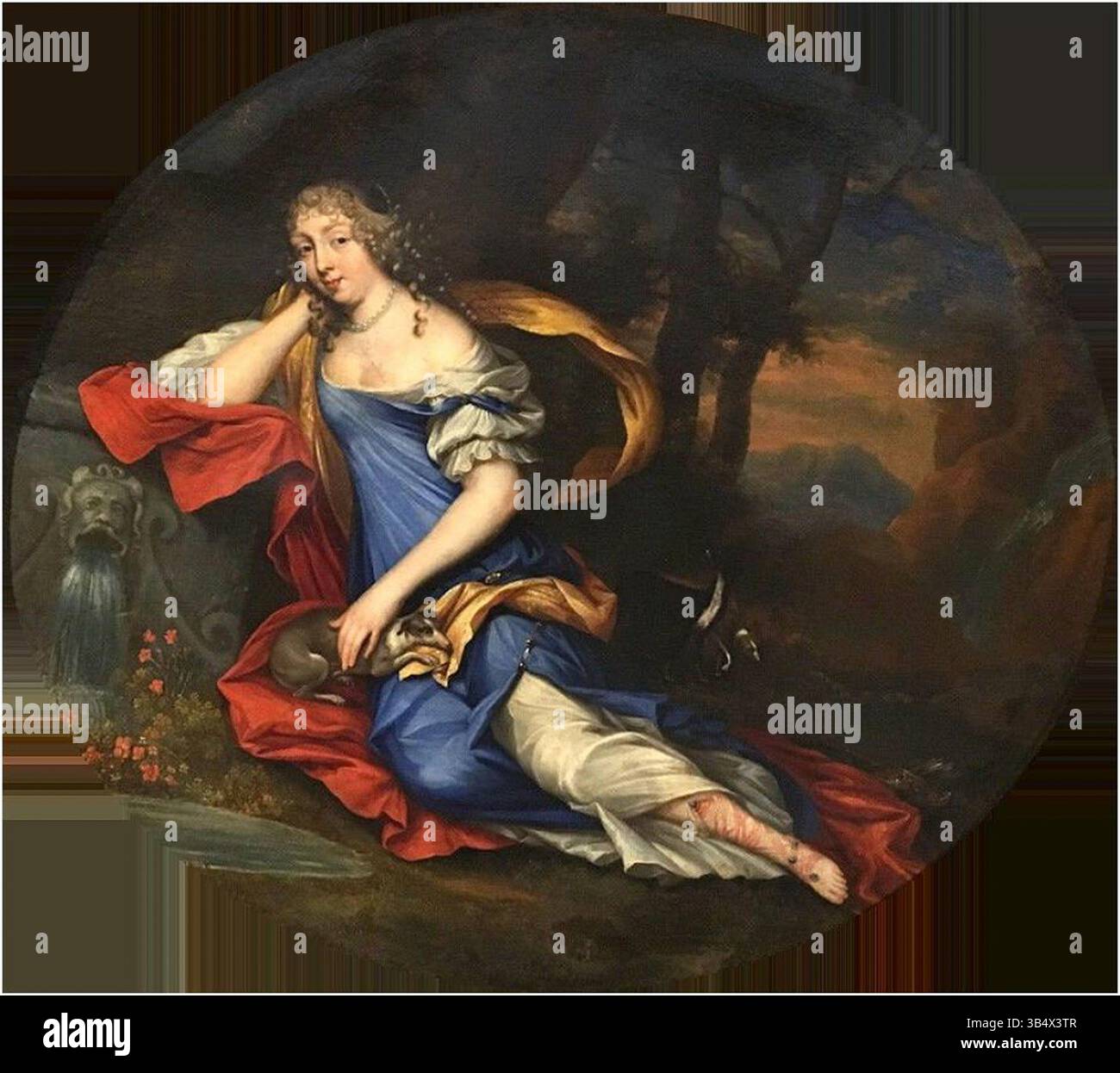 Dieses Porträt von Charles Beaubrun zeigt eine unbekannte Dame aus dem 17. Jahrhundert. Beaubrun war ein bekannter französischer Künstler und spiegelt die stilistischen Trends der Zeit wider. Es wurde mit Öl auf Leinwand hergestellt. Stockfoto