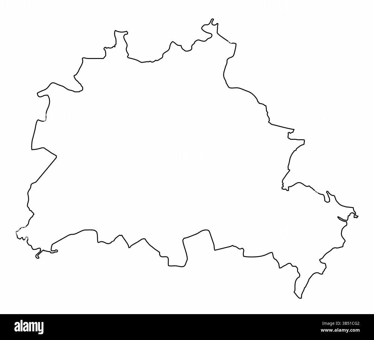 Die Berliner Umrisskarte isoliert auf weißem Hintergrund, Deutschland Stock Vektor