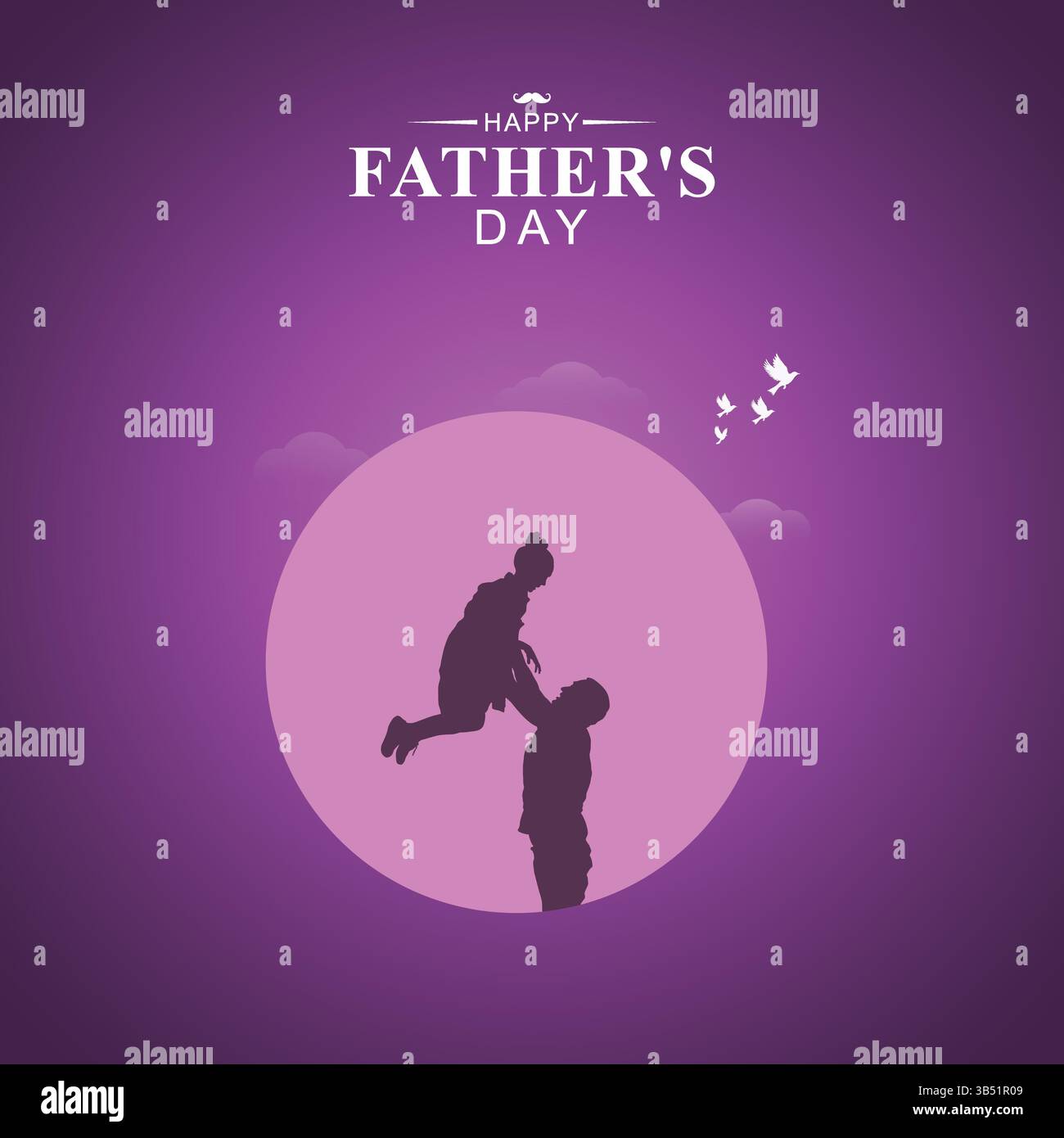 Poster zum Vatertag | Happy Vatertag Message on Pink and Purple Stock Vektor