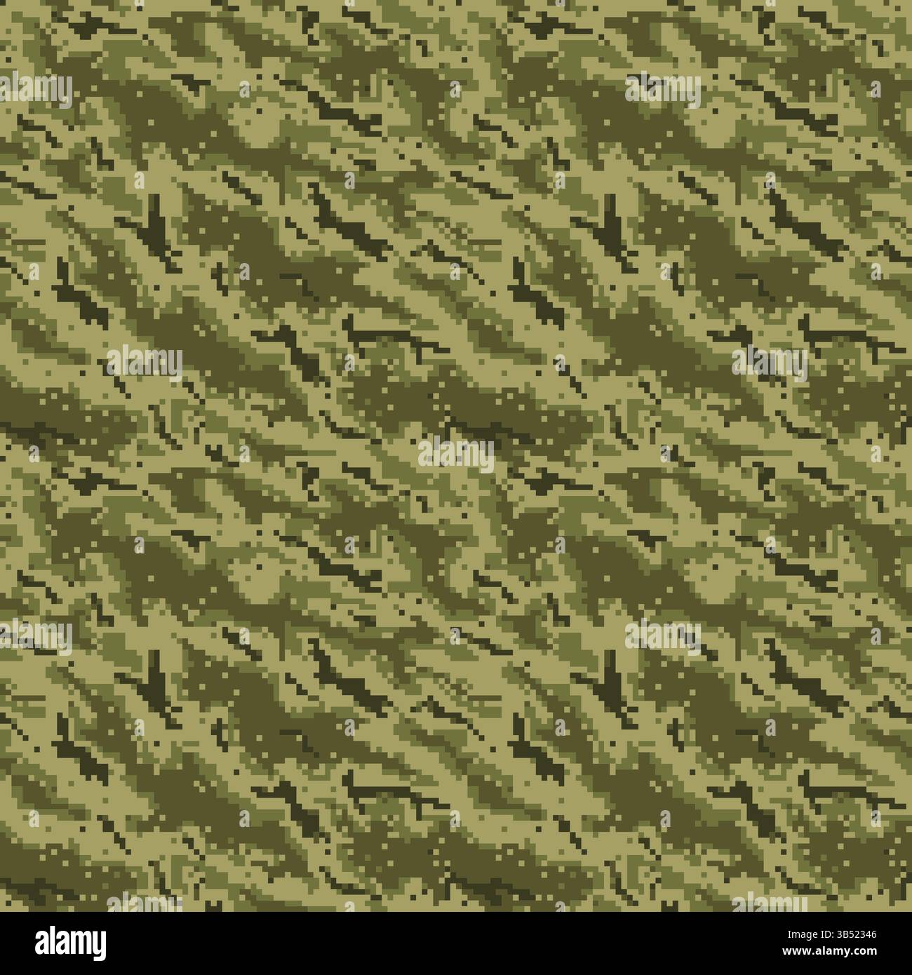 Pixelnahtlose militärische Musterstruktur Stock Vektor