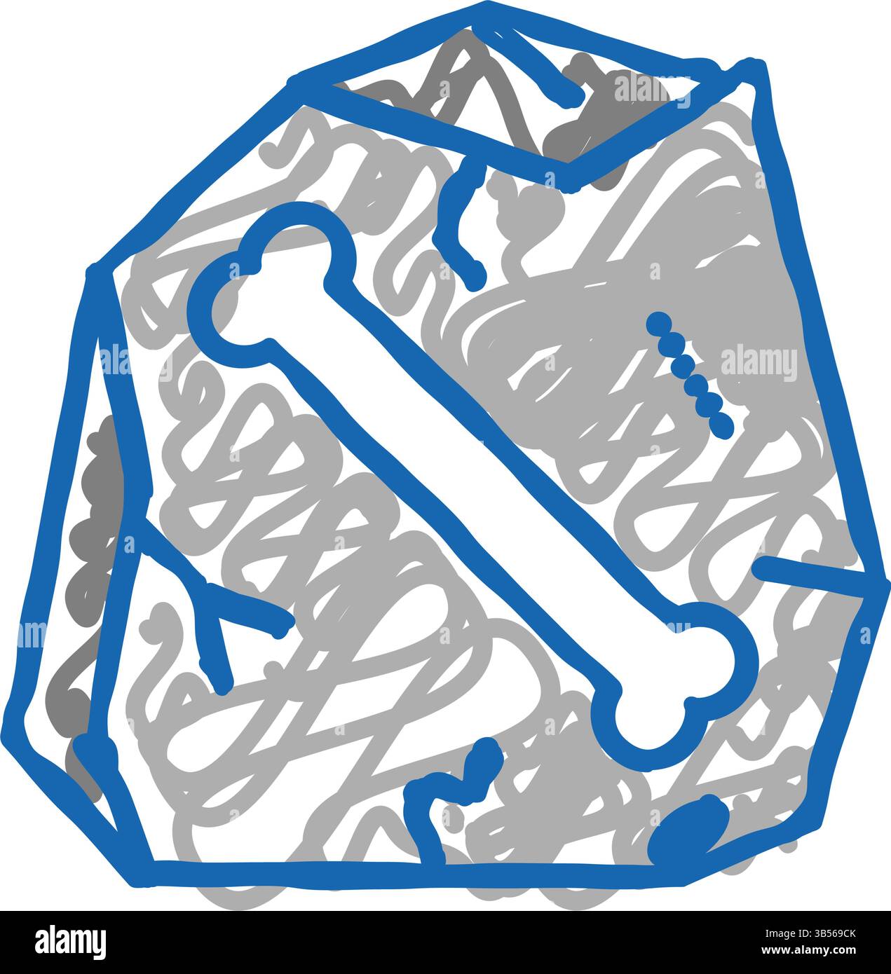 Knochen-in-Stein-Ikonen-Illustration Stock Vektor