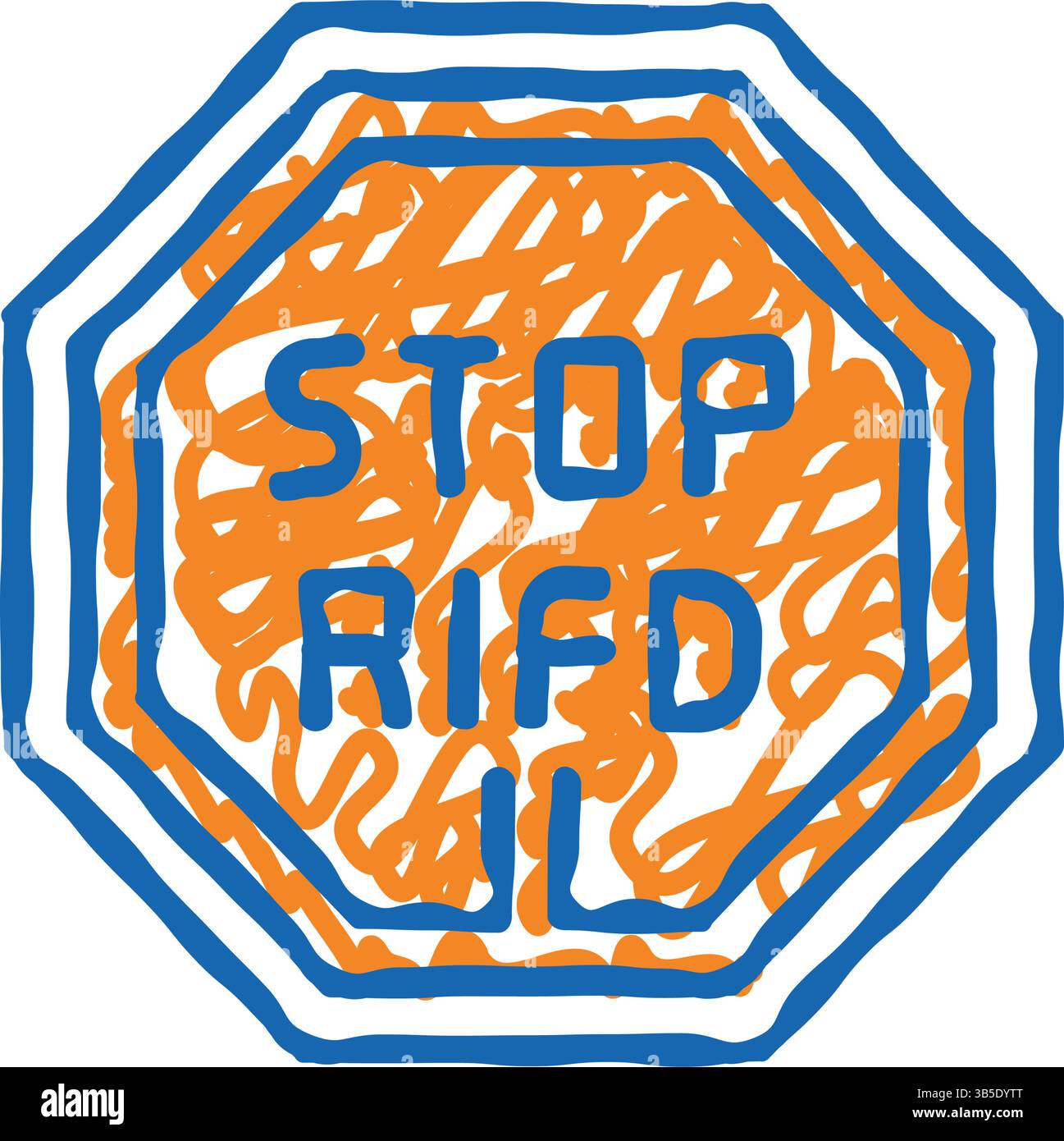 rfid-Symbol-Doodle-Illustration stoppen Stock Vektor
