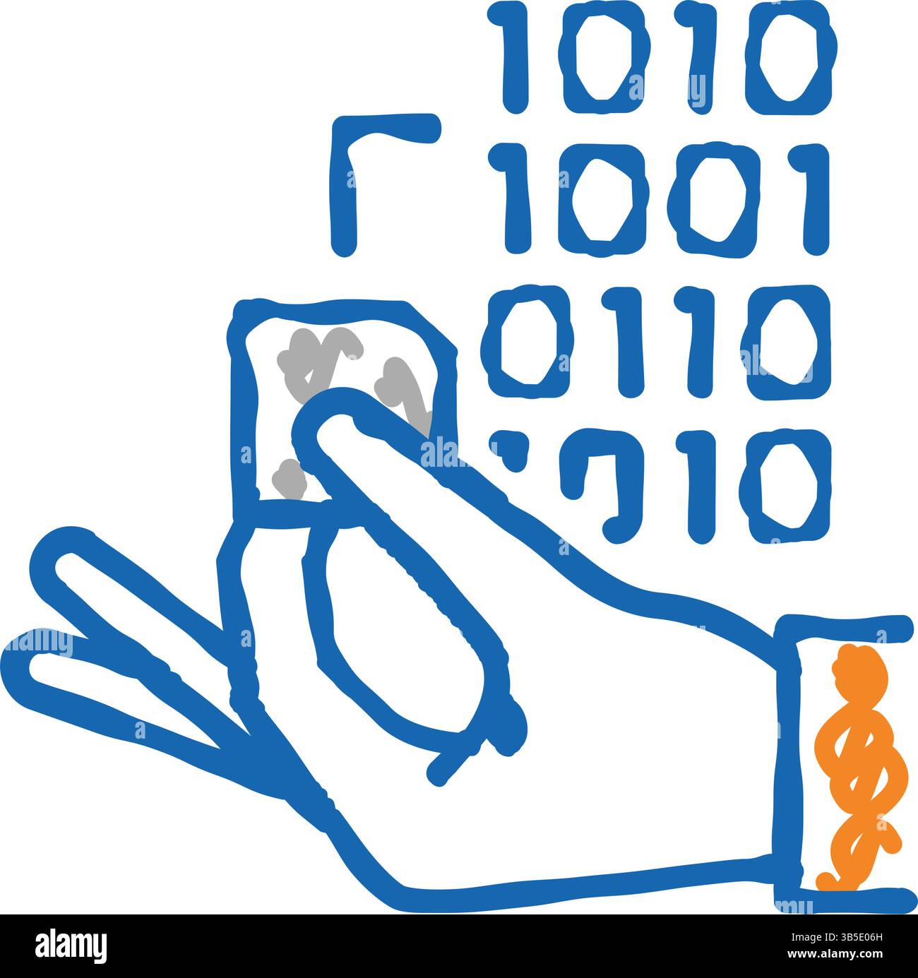 Illustration zum Programmieren des rfid-Chips Stock Vektor