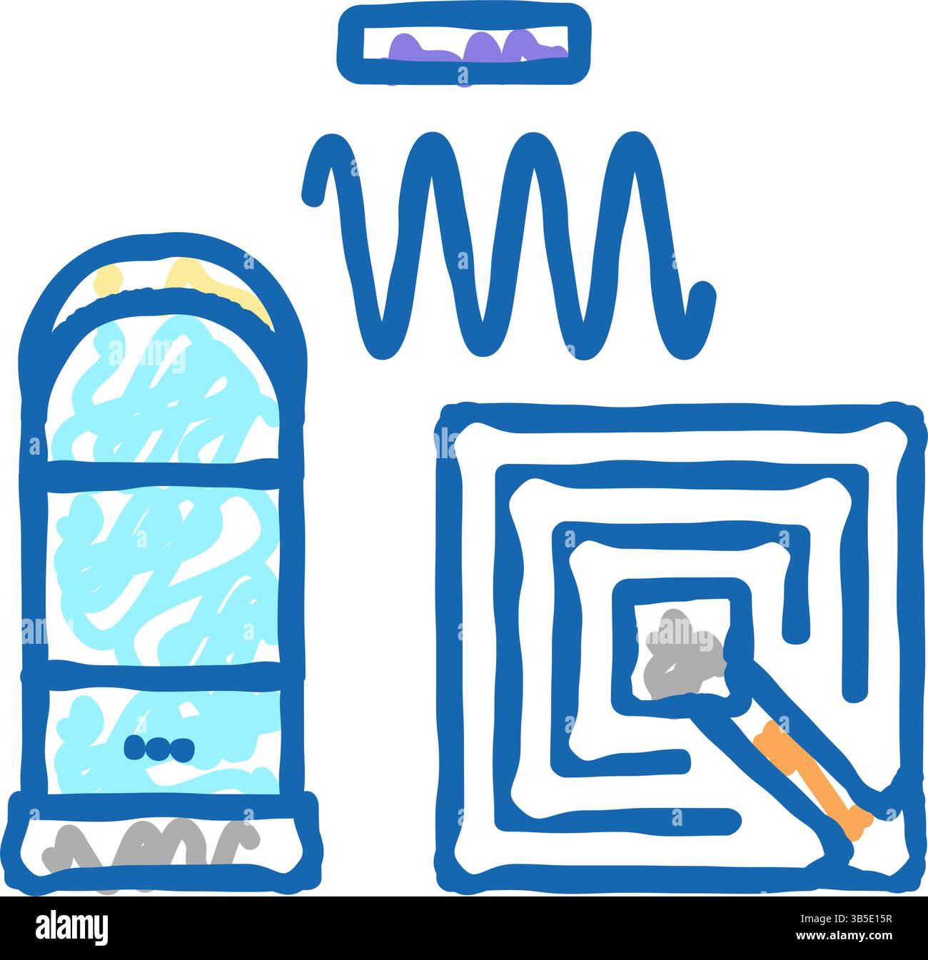 Technologie der rfid-Icon-Doodle-Illustration Stock Vektor