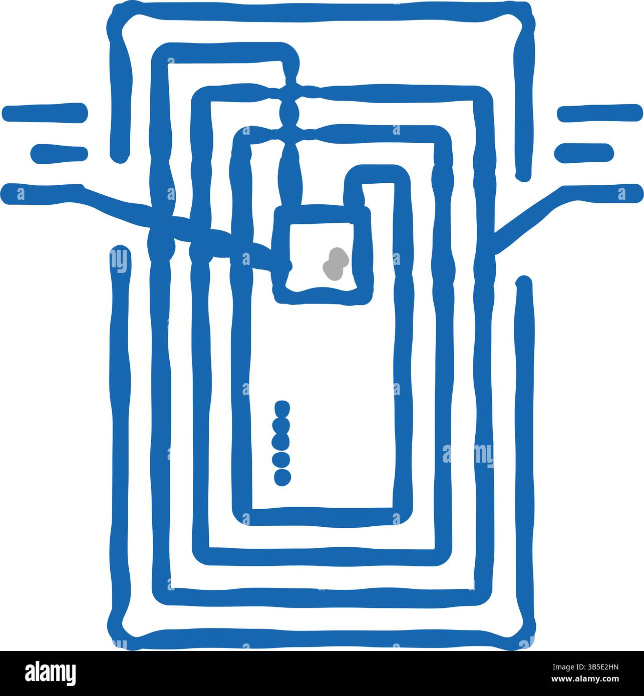 Chip-rfid-Struktur-Symbol-Kritzelillustration Stock Vektor