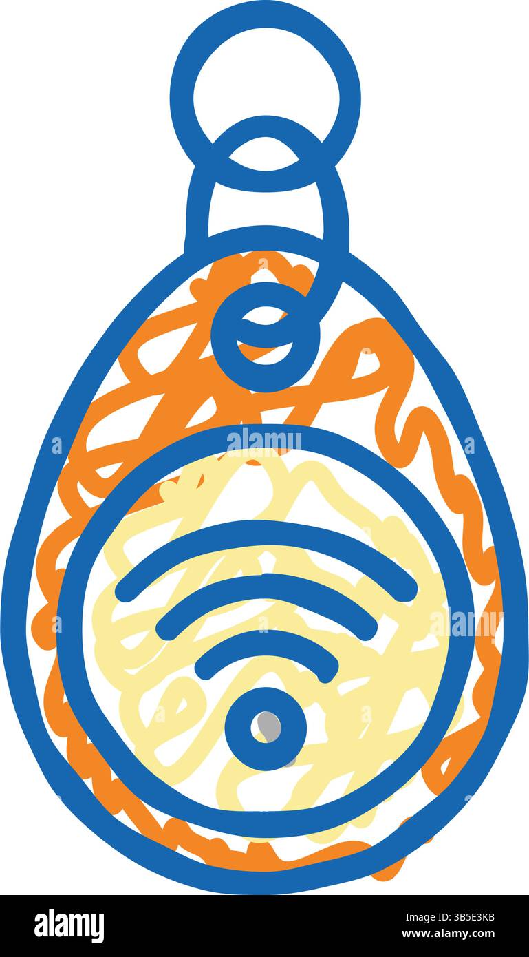 Schmuckstück rfid-Symbol Kritzelillustration Stock Vektor