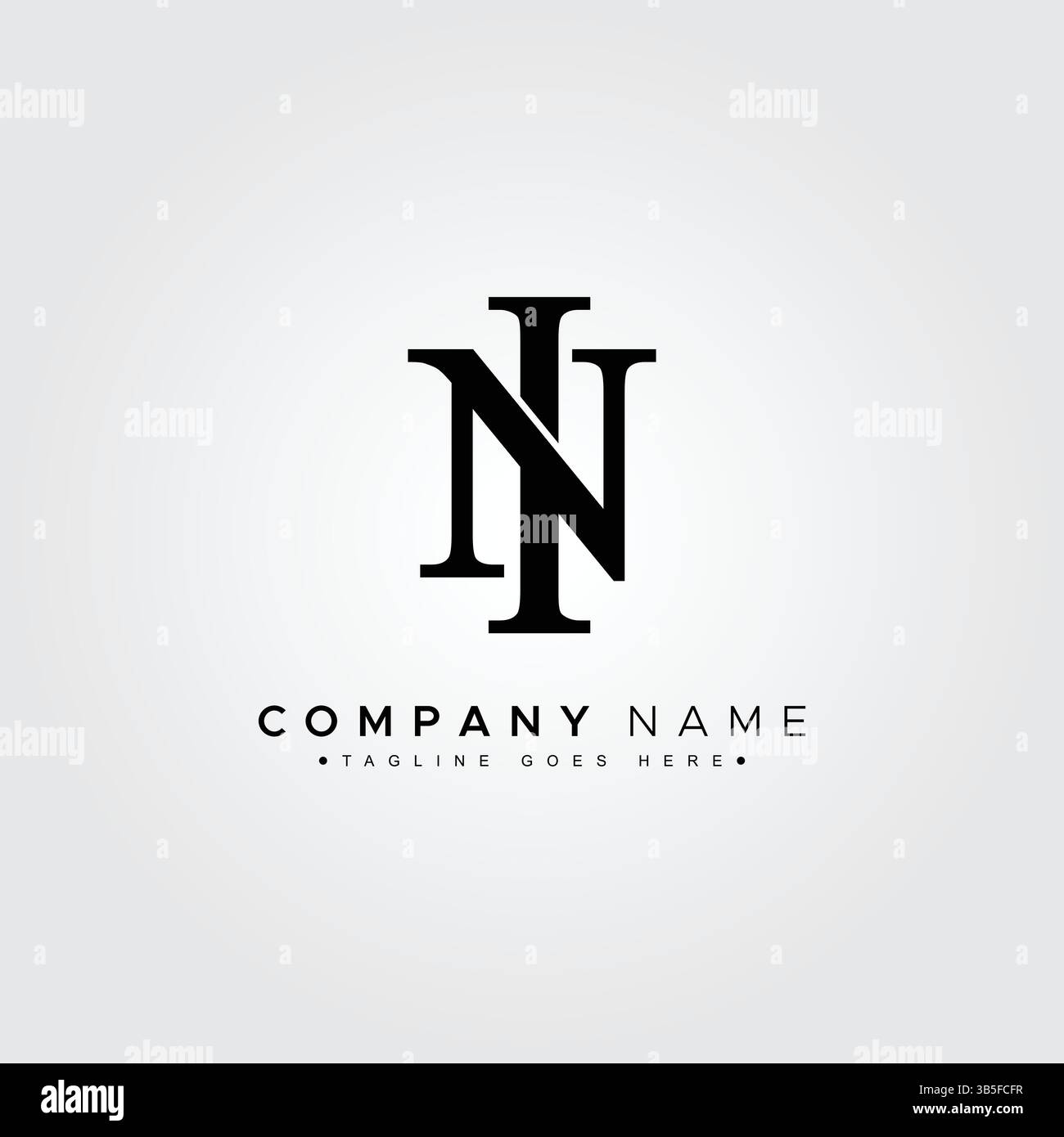 Initialen NI oder IM Vektorlogo – elegante Monogrammvorlage für Buchstaben N und I für Ihr Unternehmen Stock Vektor