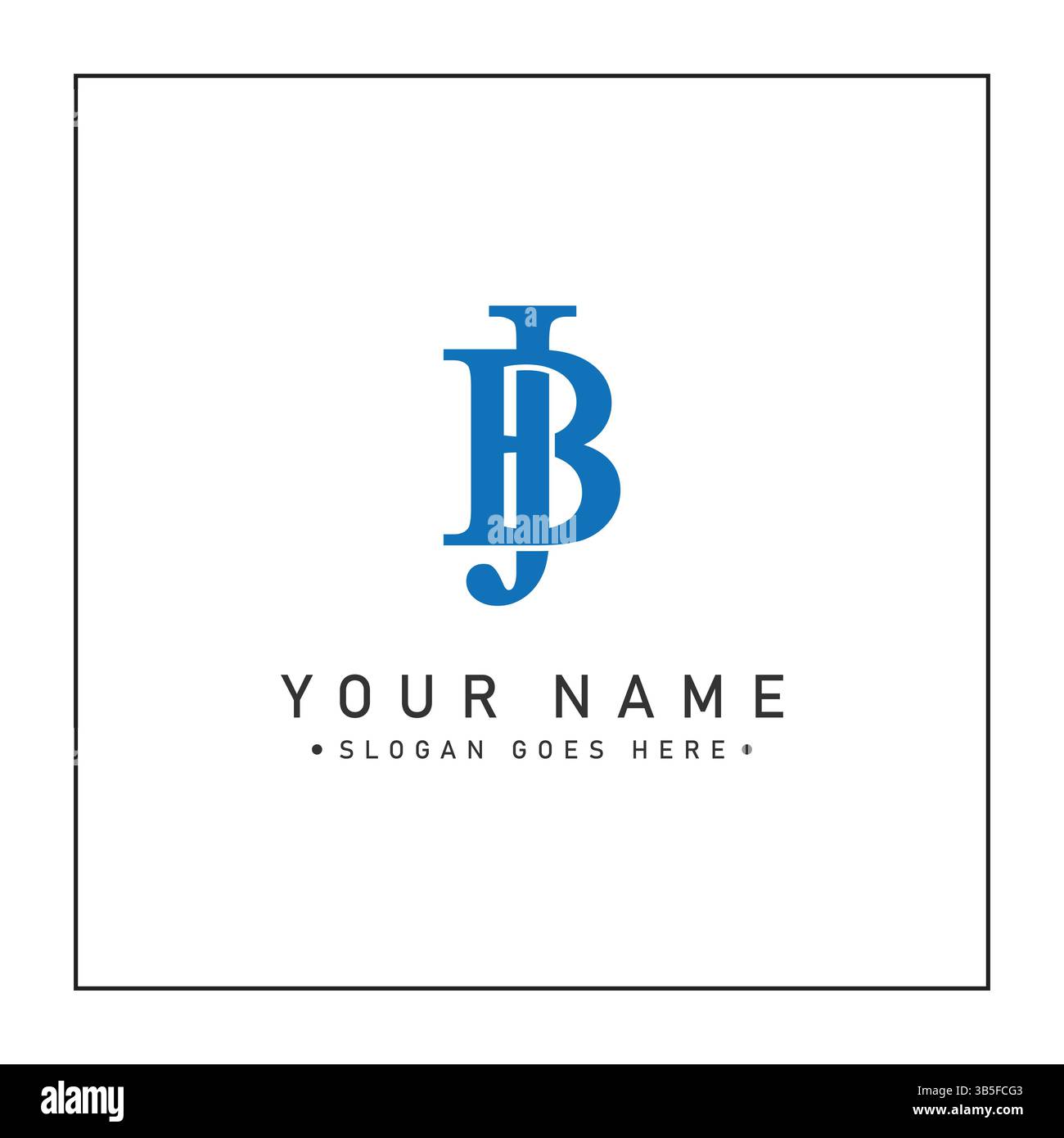 Abstraktes JB- oder BJ-Logo – Initial Monogramm Template für Alphabet J und B Stock Vektor