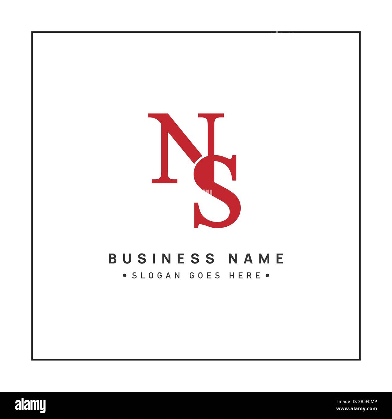 NS Vektor-Logo-Vorlage – einfaches Symbol für Anfangsbuchstaben N und S Monogramm Stock Vektor