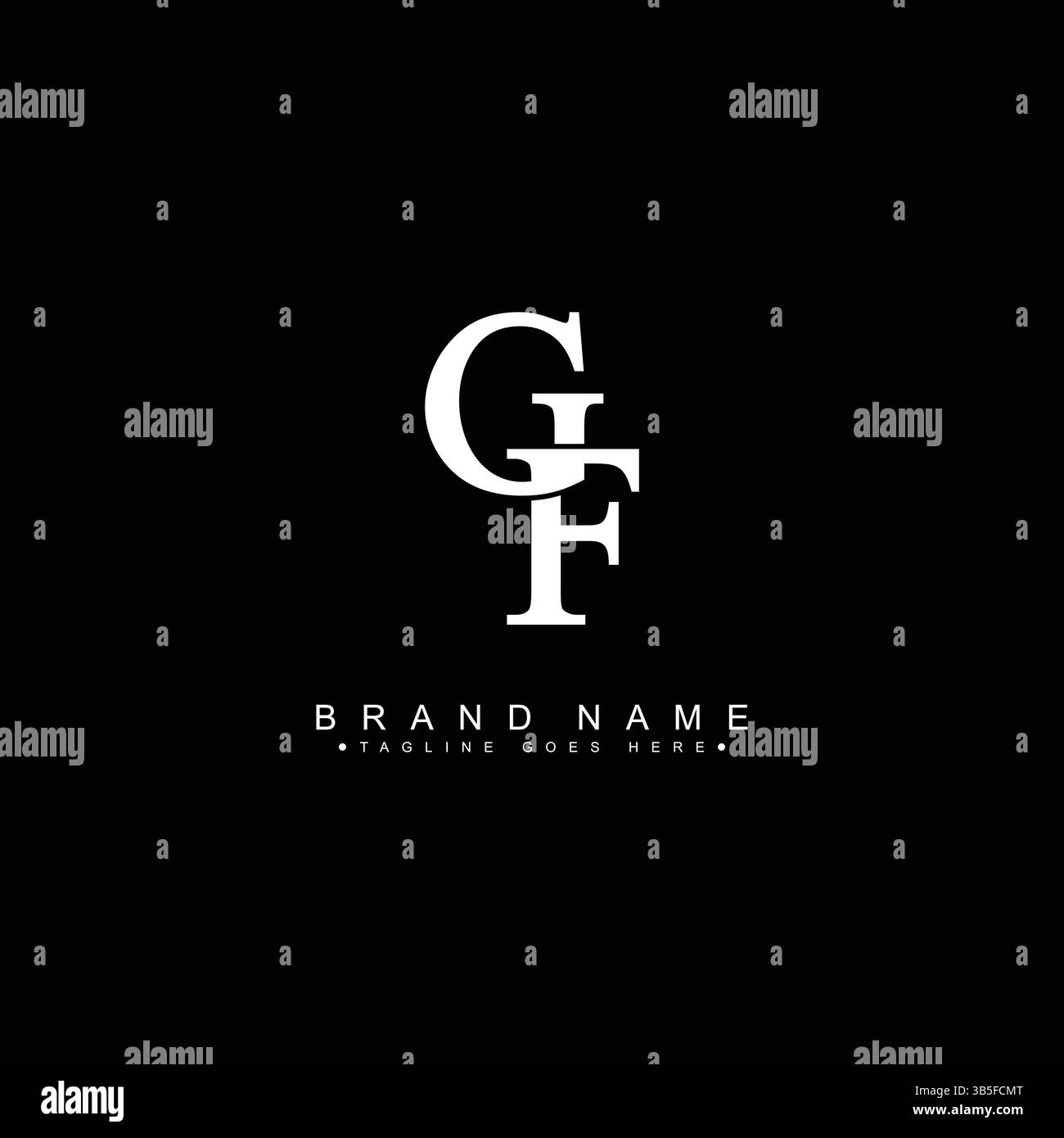 Kreatives Logo für Initialen GF im Monogrammstil – Vektorvorlage für Anfangsbuchstaben G und F Stock Vektor