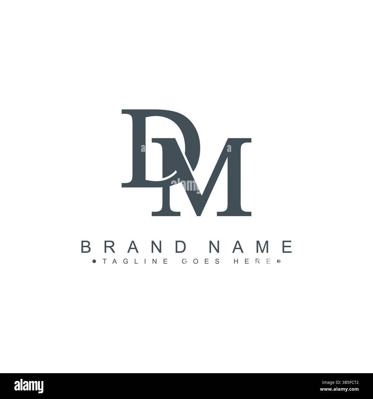 DM Minimal Vector Logo – Simple Business Logo für Monogramm D und M Stock Vektor
