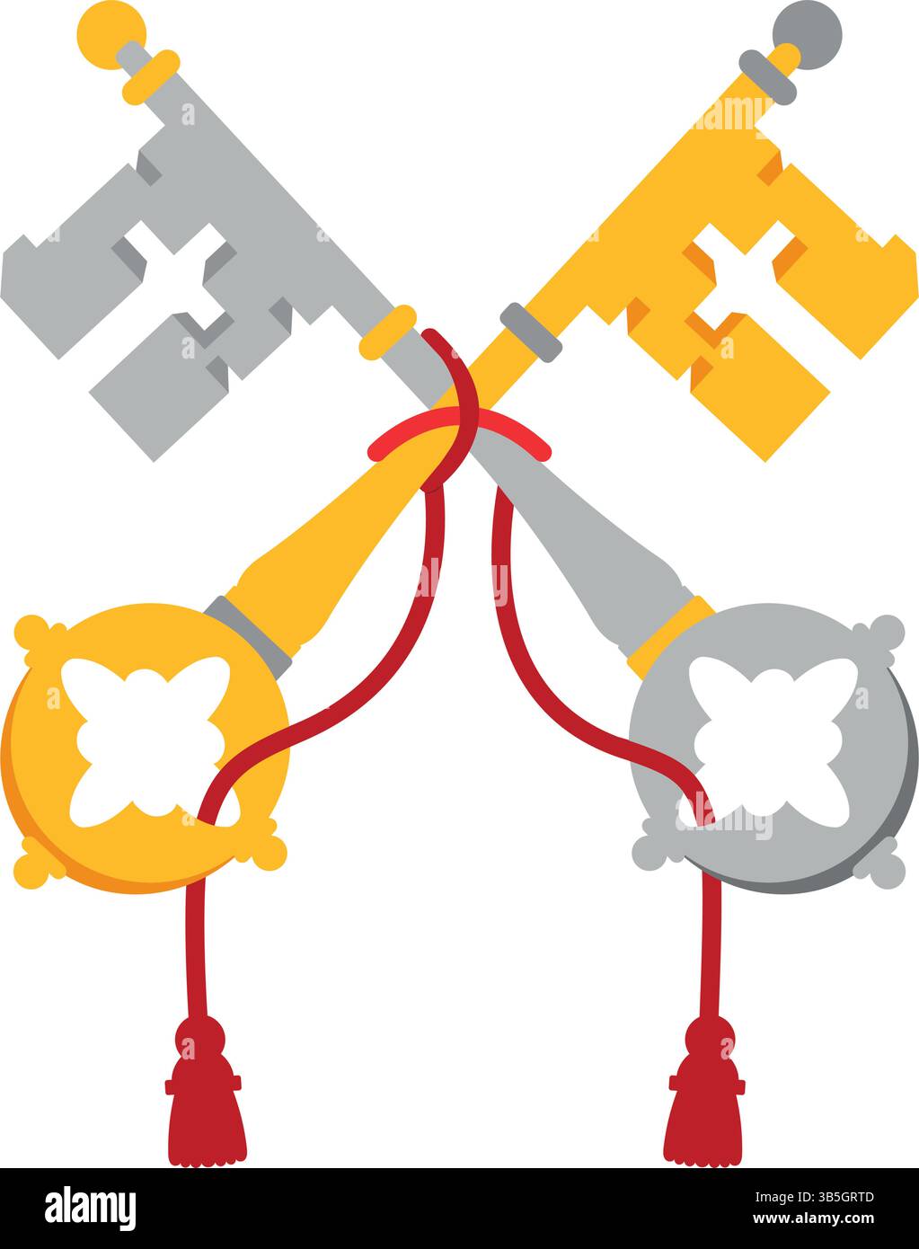 Päpstliches Wappen Schlüssel des Himmels katholisches Wappensymbol Design Stock Vektor