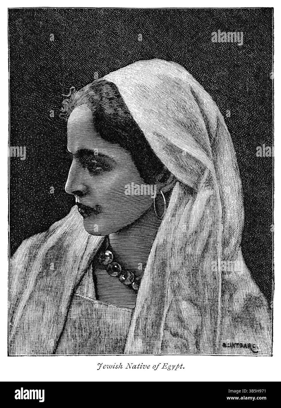 Januar 2019, London, England, UK: Jewish Native of Egypt, Illustration from the Book, ''From Pharao to Fellah'' von C.F. Moberly Bell mit Illustrationen von Georges Montbard, graviert von Charles Barbant, Wells Gardner, Darton, & Co., London, 1888 (Bild: © JT Vintage/Glasshouse Via ZUMA Press Wire) Stockfoto