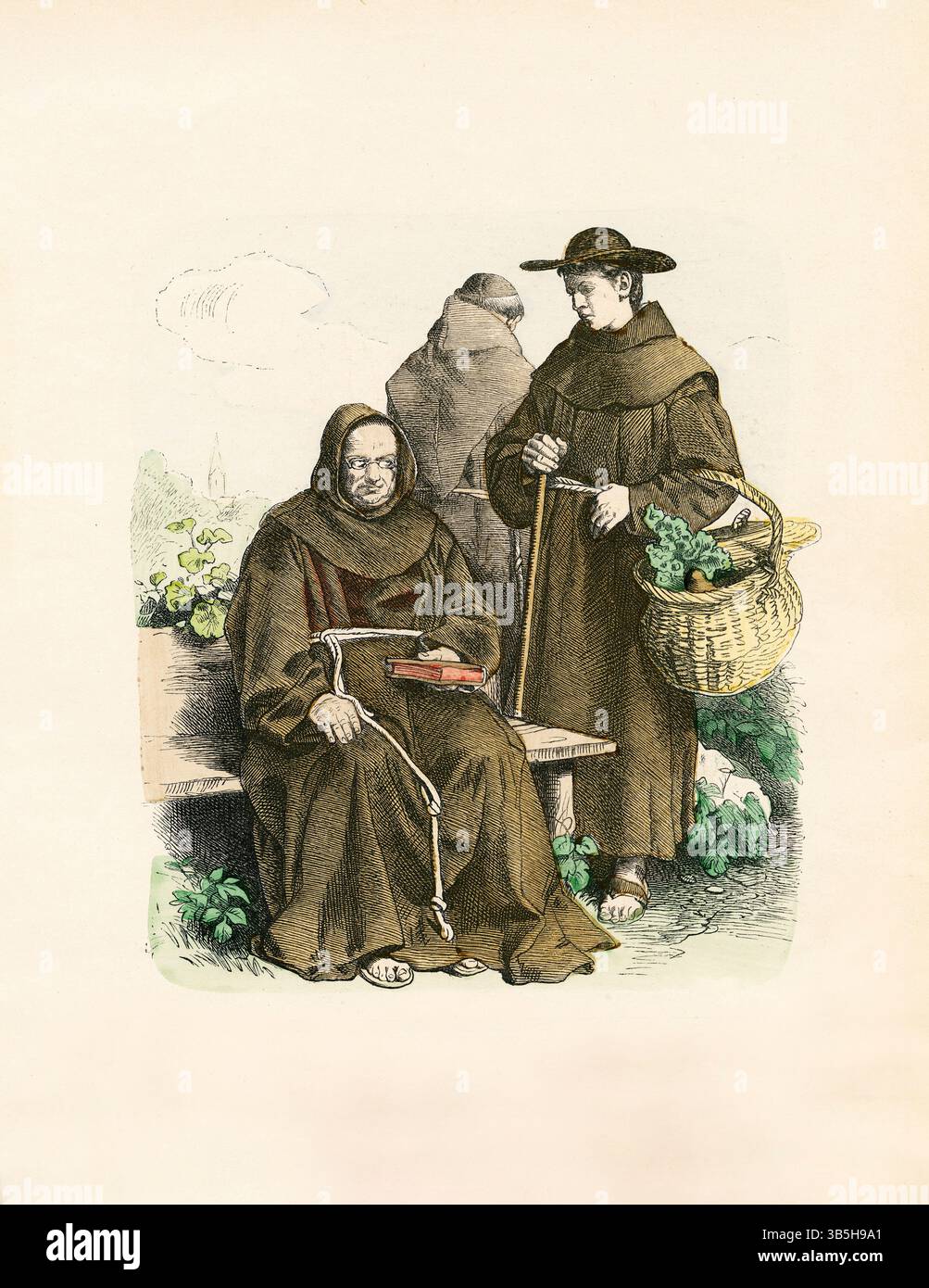 15. März 2022, München, Deutschland: Franziskaner, Mönchsorden, Ende des 19. Jahrhunderts, Illustration, die Geschichte des Kostüms, Braun & Schneider, München, Deutschland, 1861-1880 (Bild: © JT Vintage/Glasshouse Via ZUMA Press Wire) Stockfoto