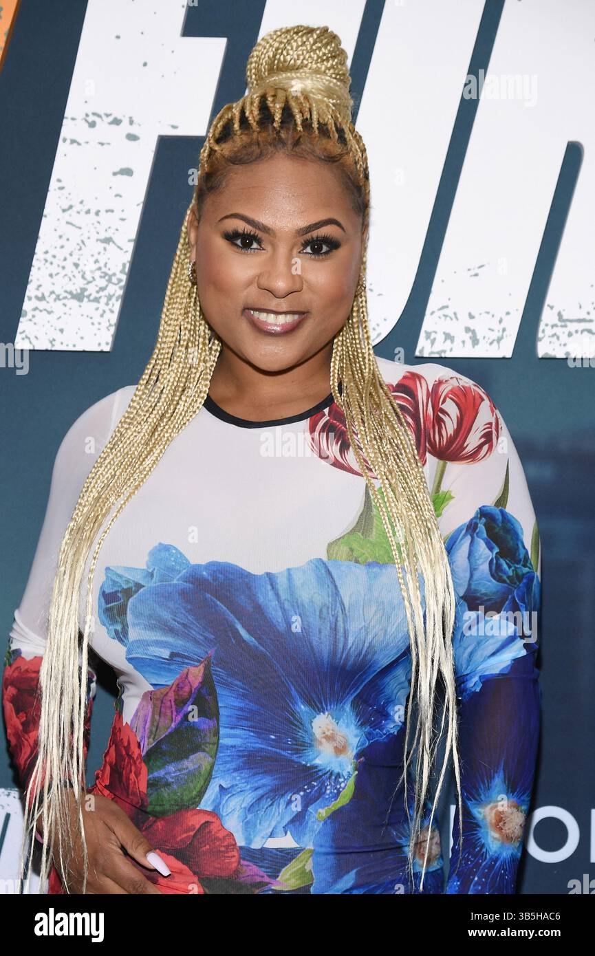 New York, USA. Mai 2025. Tashiana Washington nimmt am 1. Mai 2025 am AMC Lincoln Square 13 in New York, New York, NY, Liongates New York Premiere auf. (Foto: Anthony Behar/SIPA USA) Credit: SIPA US/Alamy Live News Stockfoto