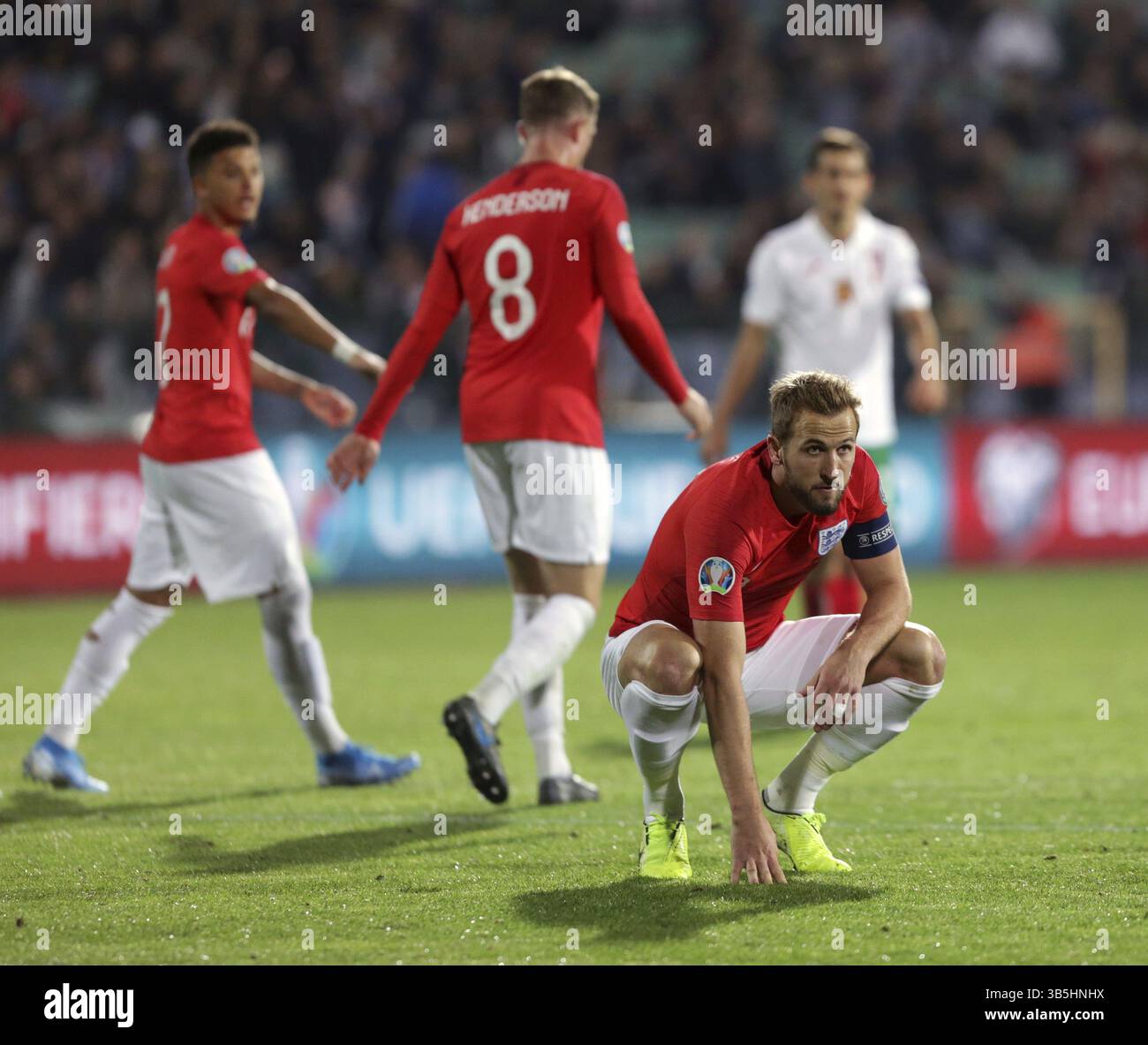Sofia, Bulgarien - 14. Oktober 2019: Harry Kane wird während des Spiels Bulgarien gegen England in der Europameisterschaft 2020 in Aktion gesehen Stockfoto
