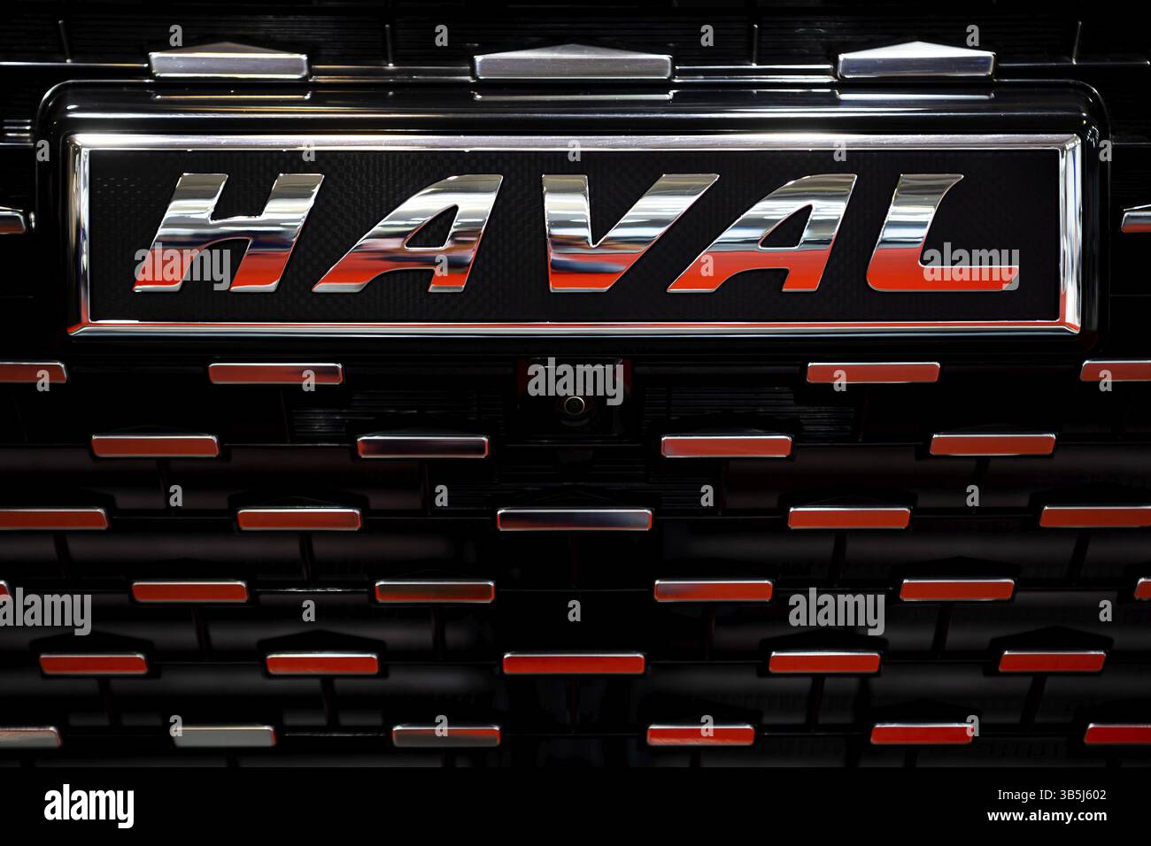 Sofia, Bulgarien - 3. Juni 2022: Nahaufnahme des Haval-Logos auf einem Auto auf dem Sofia Motor Show Stockfoto