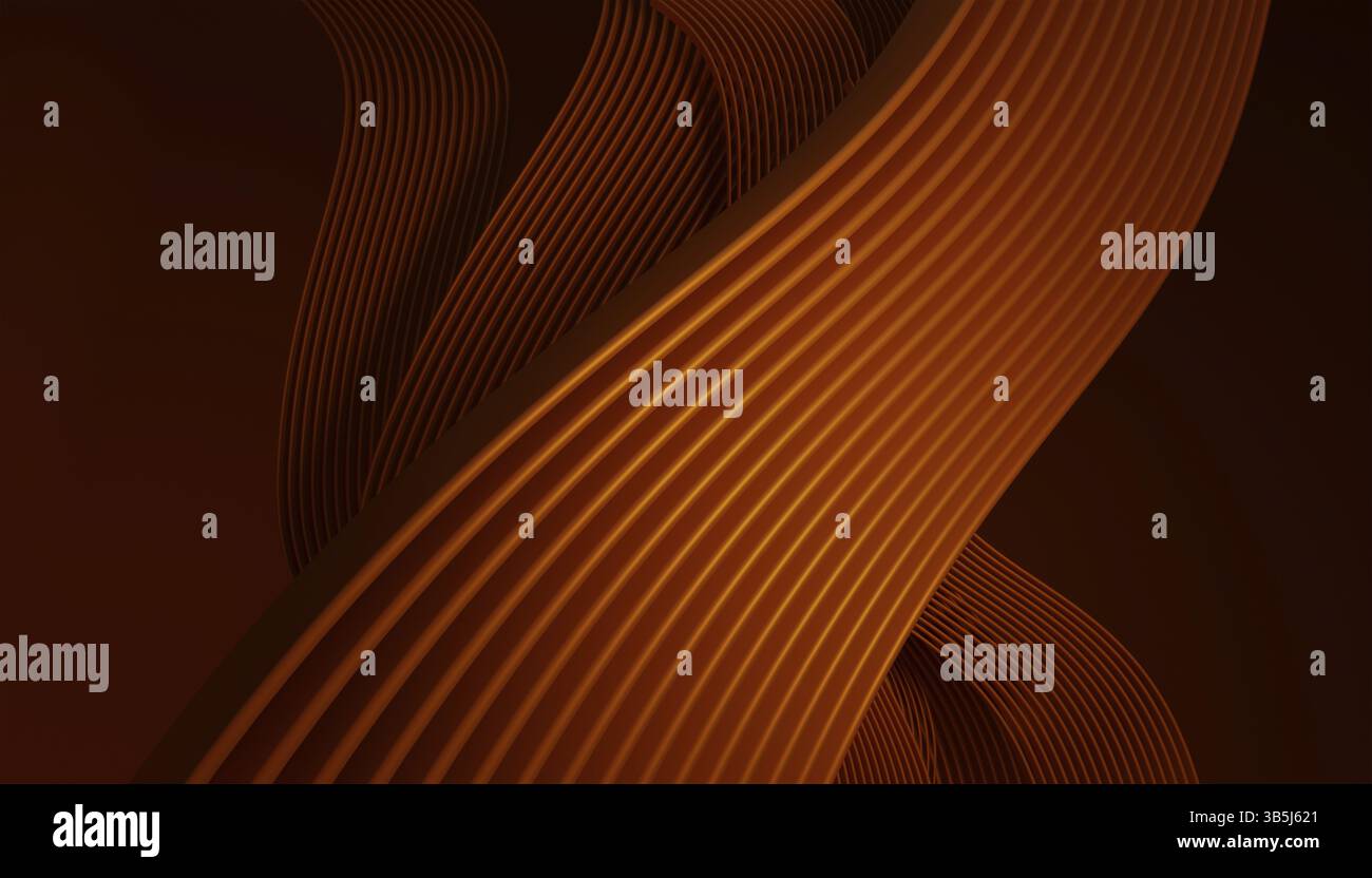 Abstrakte Kurve Welle Grafik Design Hintergrund. Konzept für Luxus, Dekoration, Feier, Seson und Werbung. 3D Darstellung von Illustrationen Stockfoto