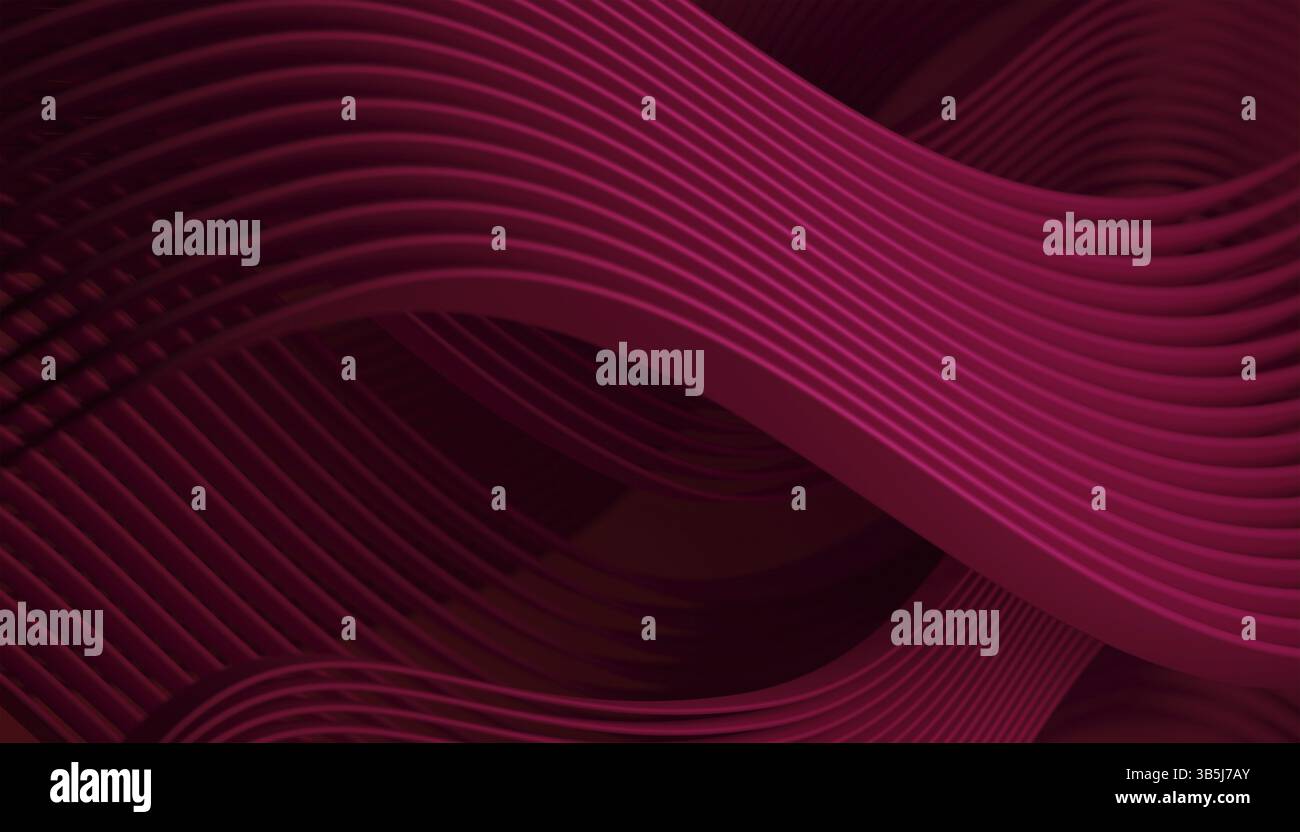 Abstrakte Kurve Welle Grafik Design Hintergrund. Konzept für Luxus, Dekoration, Feier, Seson und Werbung. 3D Darstellung von Illustrationen Stockfoto