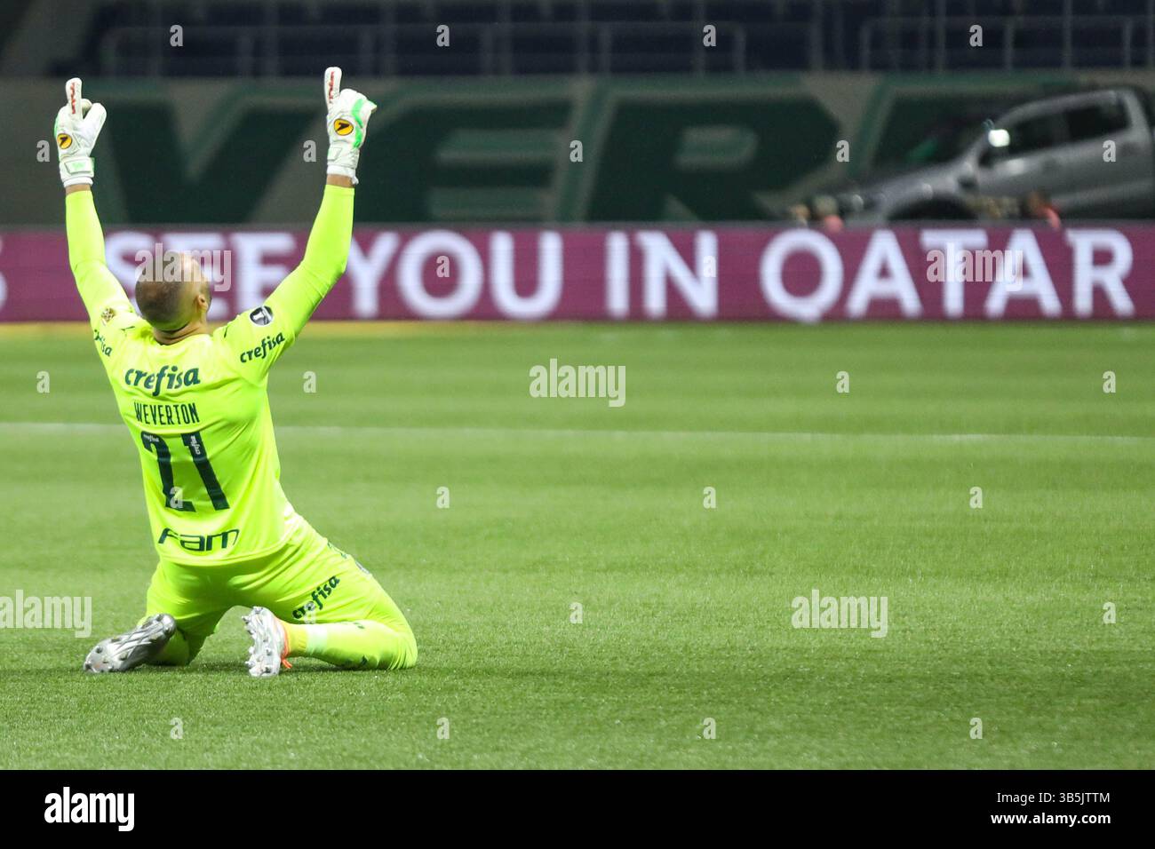 6. September 2022, SAO PAULO, AmÃ PAULO, BRASILIEN: Weverton Torhüter für Palmeiras während eines Spiels gegen AtlÃ Mineiro, gültig für das Viertelfinale der Copa Libertadores da SÃ im Allianz Parque in der südlichen Region von Paulo am Mittwoch, 10. (Bild: © William Volcov/ZUMA Press Wire) Stockfoto