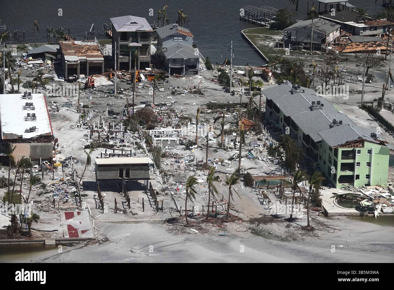 29. September 2022, Sanibel, Florida, USA: Luftbild von Schäden nach dem Hurrikan Ian am Donnerstag, 29. September 2022, in Sanibel. (Bild: © Joe Cavaretta/Sun Sentinel via ZUMA Press Wire) Stockfoto