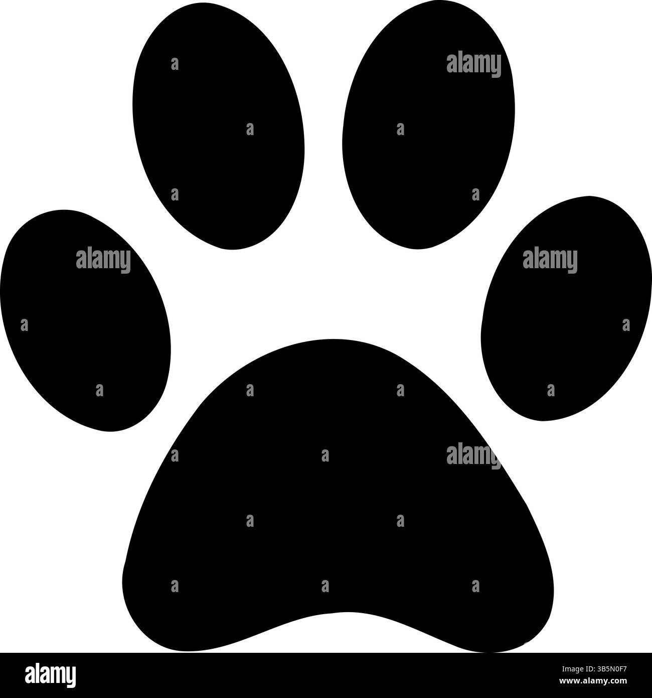 Pfotendruck Schwarzer Silhouette Vektor | Tierfußabdruck Symbol Stock Vektor