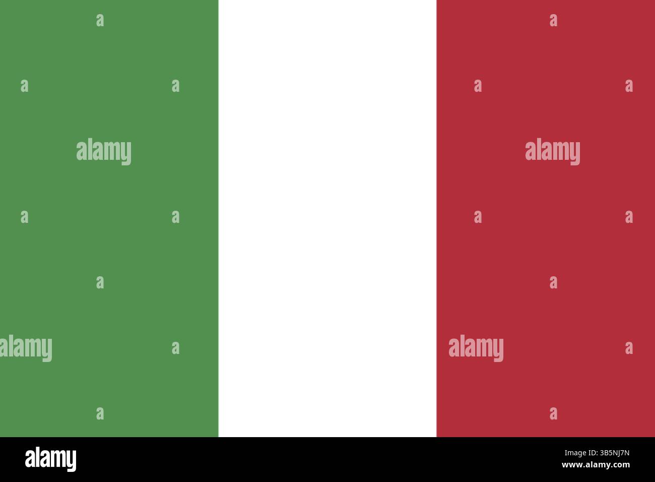 Italienische Flagge. Offizielle Farben und Proportionen. Abbildung der italienischen Nationalflagge Stockfoto