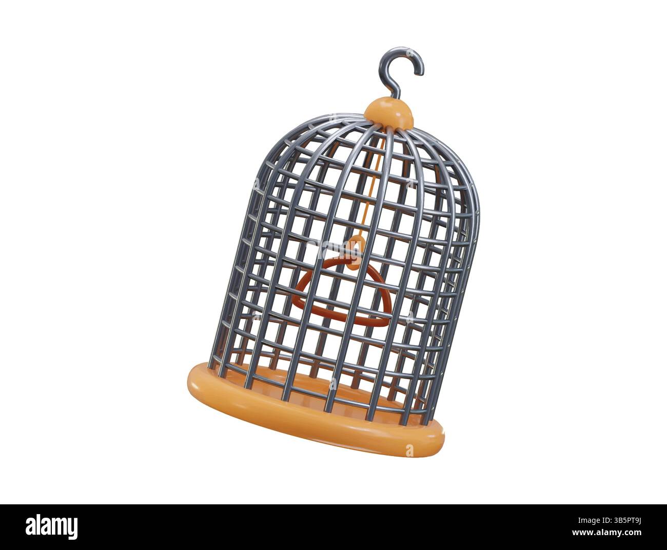 Vogelkäfig-Symbol 3D-Rendering-Vektor-Illustration Stock Vektor
