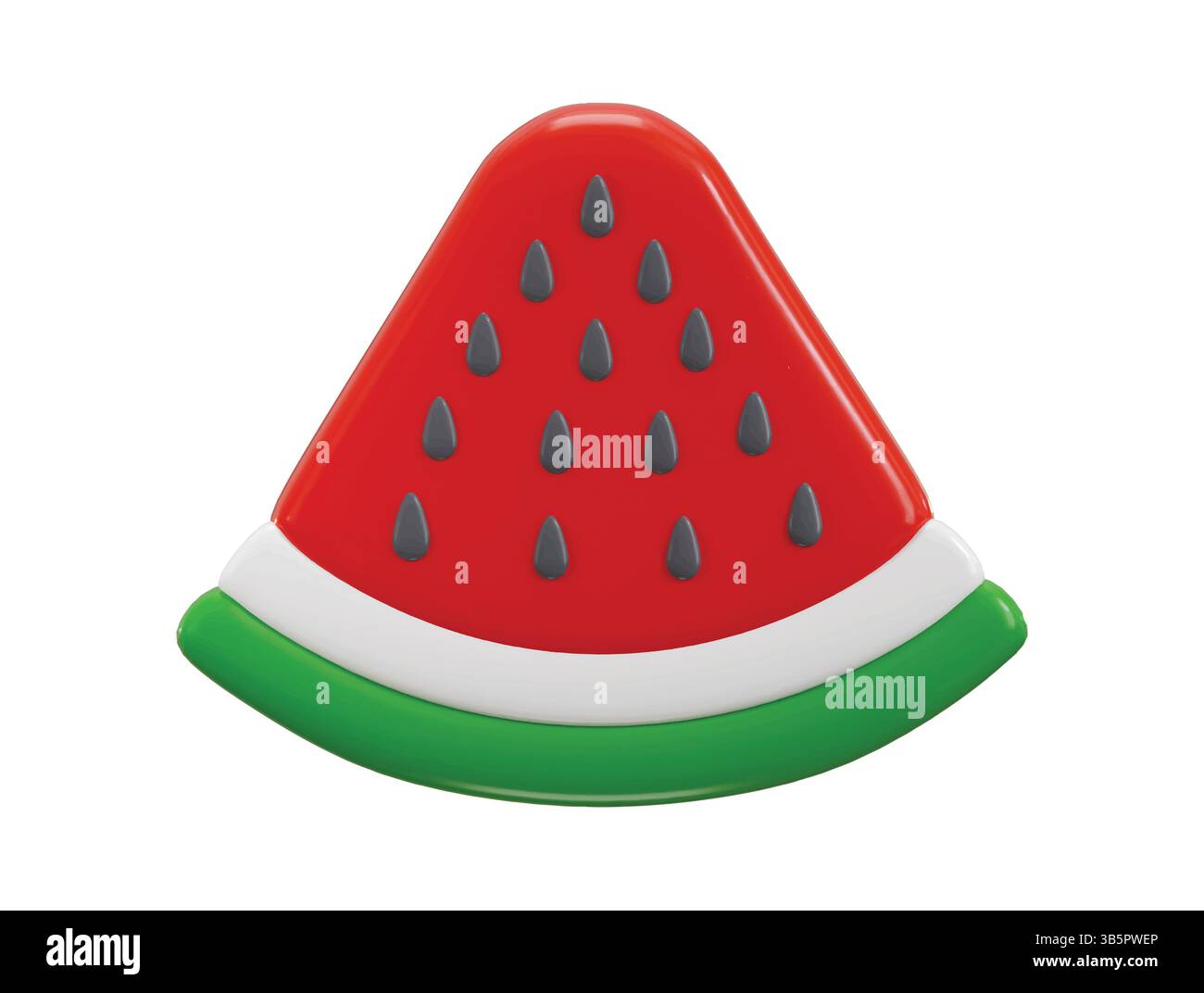 Symbol für Wassermelonen-Schicht 3D-Rendern Stock Vektor